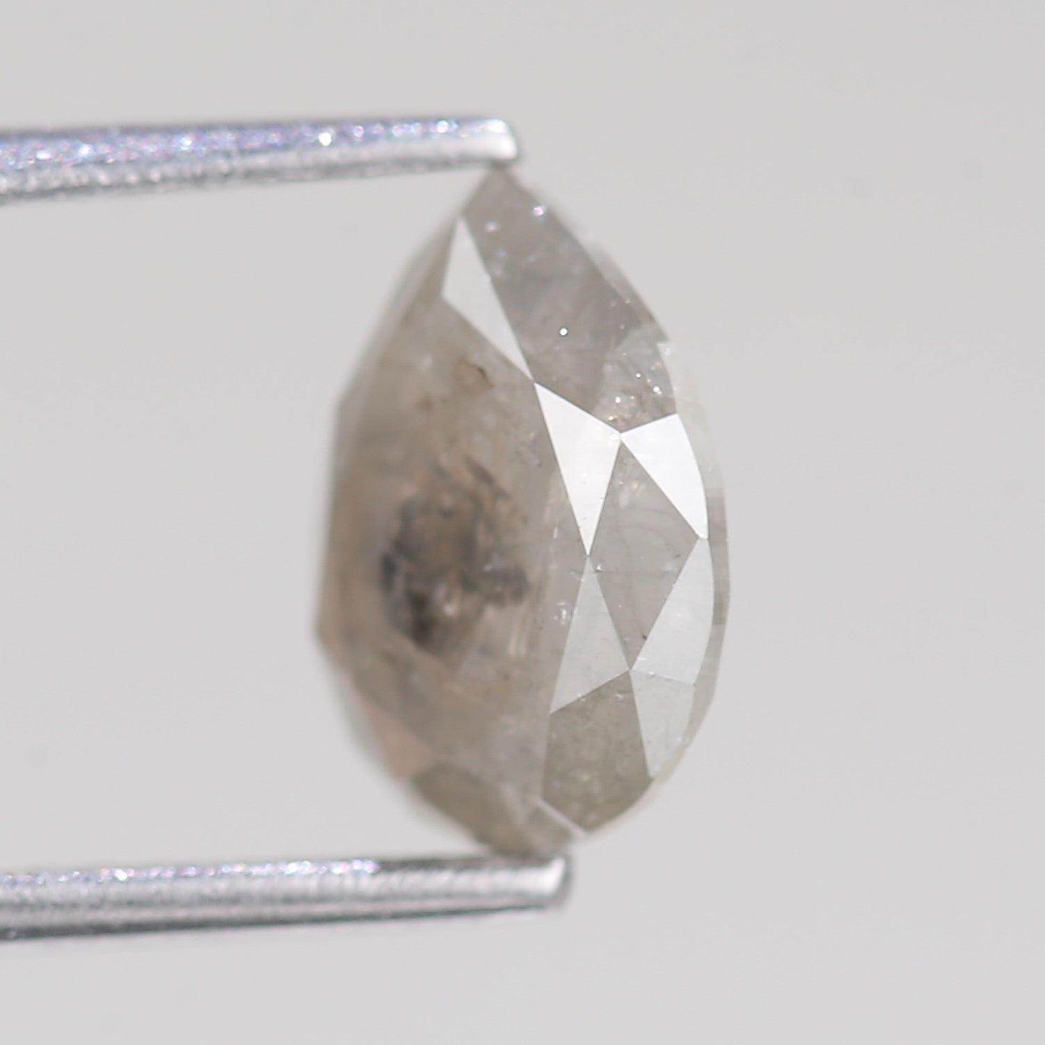 1.88 Carat Natural Gray Salt And Pepper Pear Cut Diamond 9.03 MM