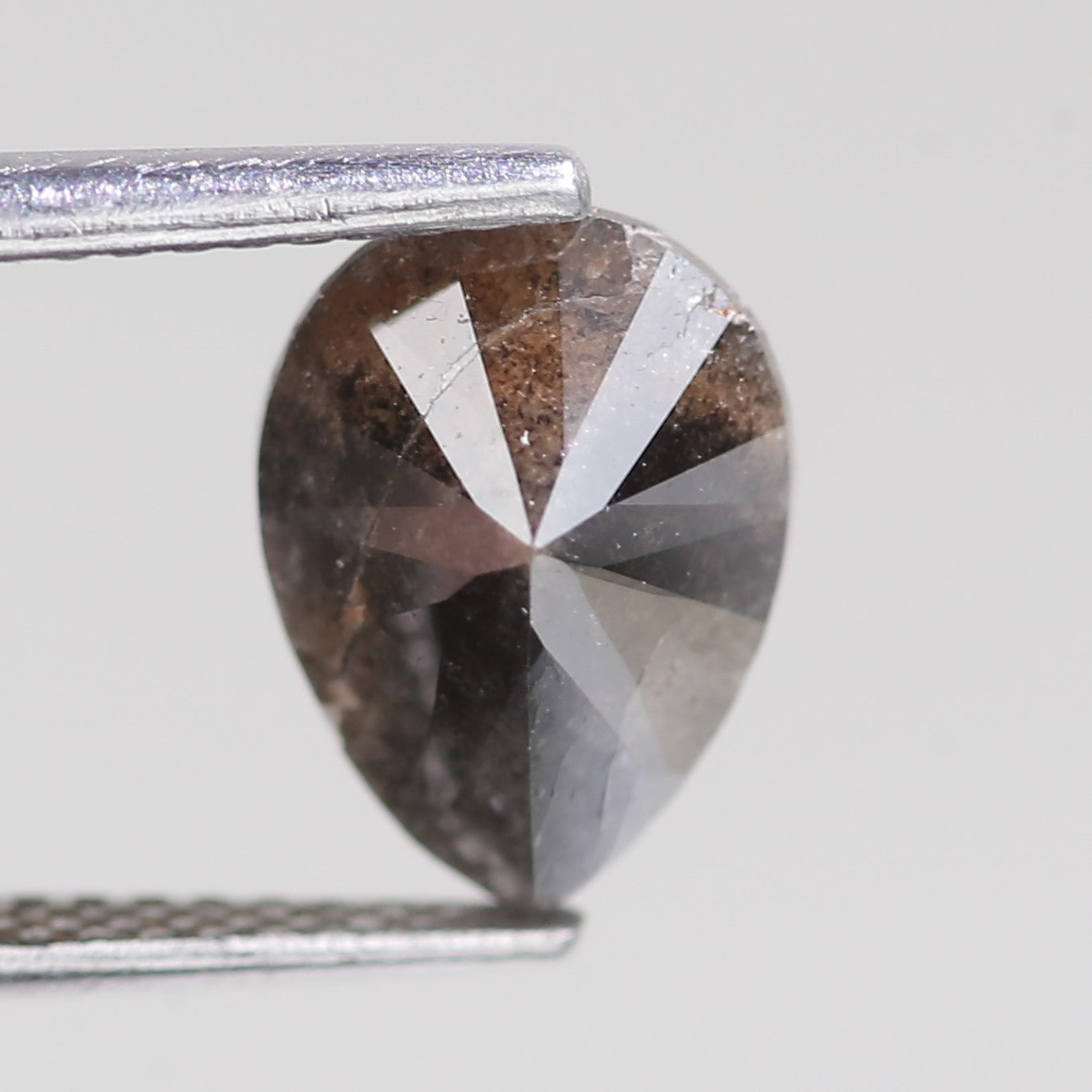 2.81 Carat Natural Salt And Pepper Pear Cut Gray Diamond 9.76 MM