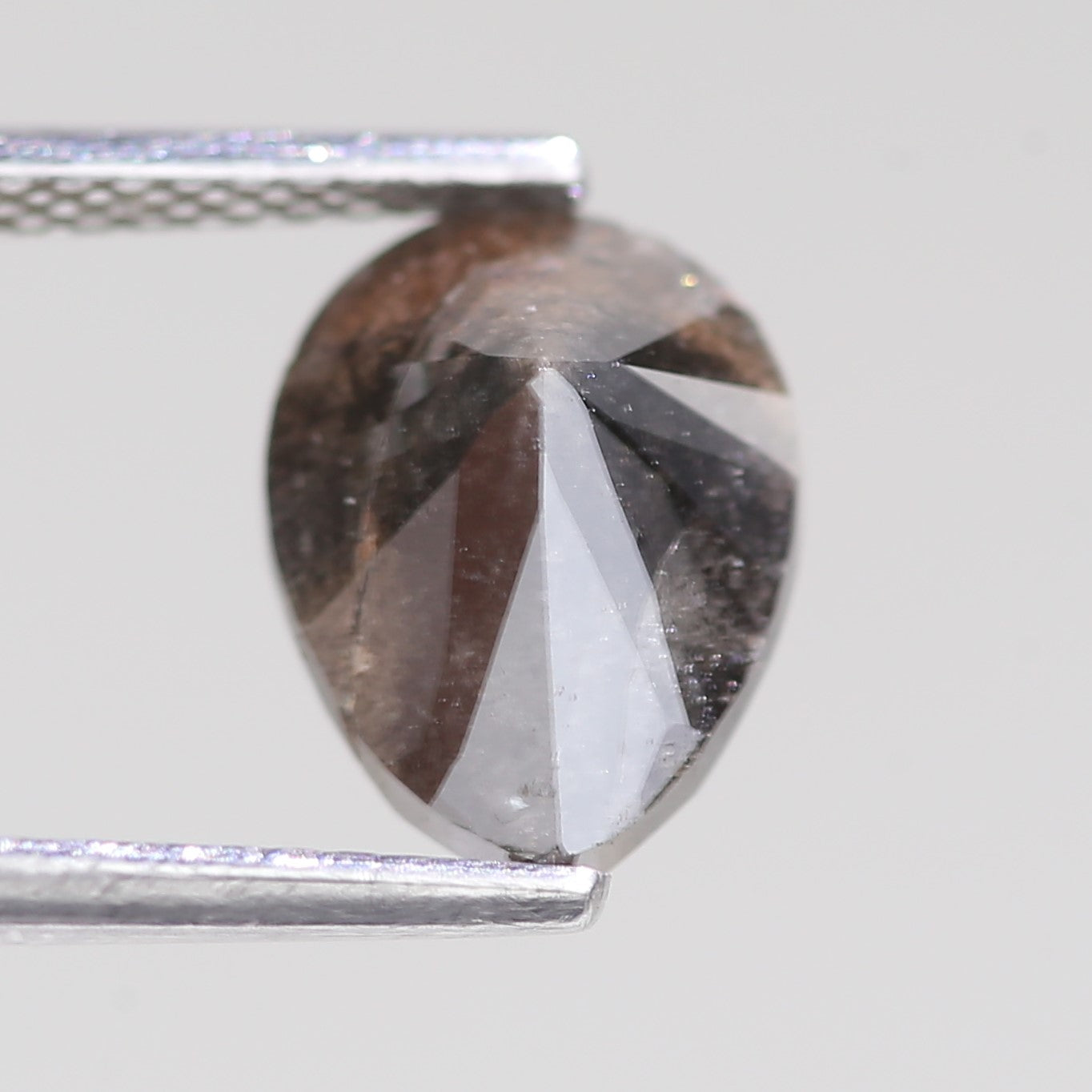 2.81 Carat Natural Salt And Pepper Pear Cut Gray Diamond 9.76 MM