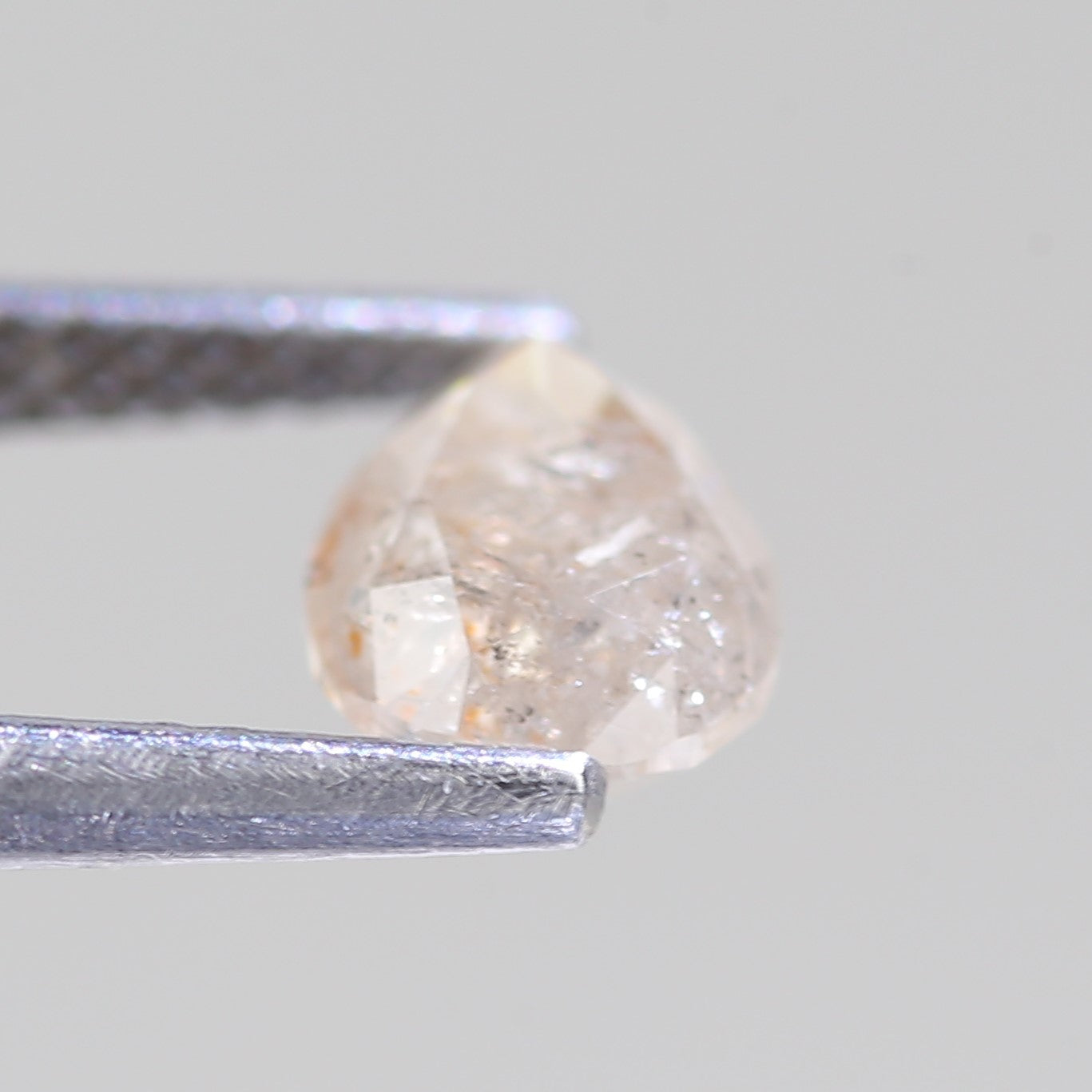 1.12 Carat Natural Pear Light Peach Salt And Pepper Diamond 7.31 MM