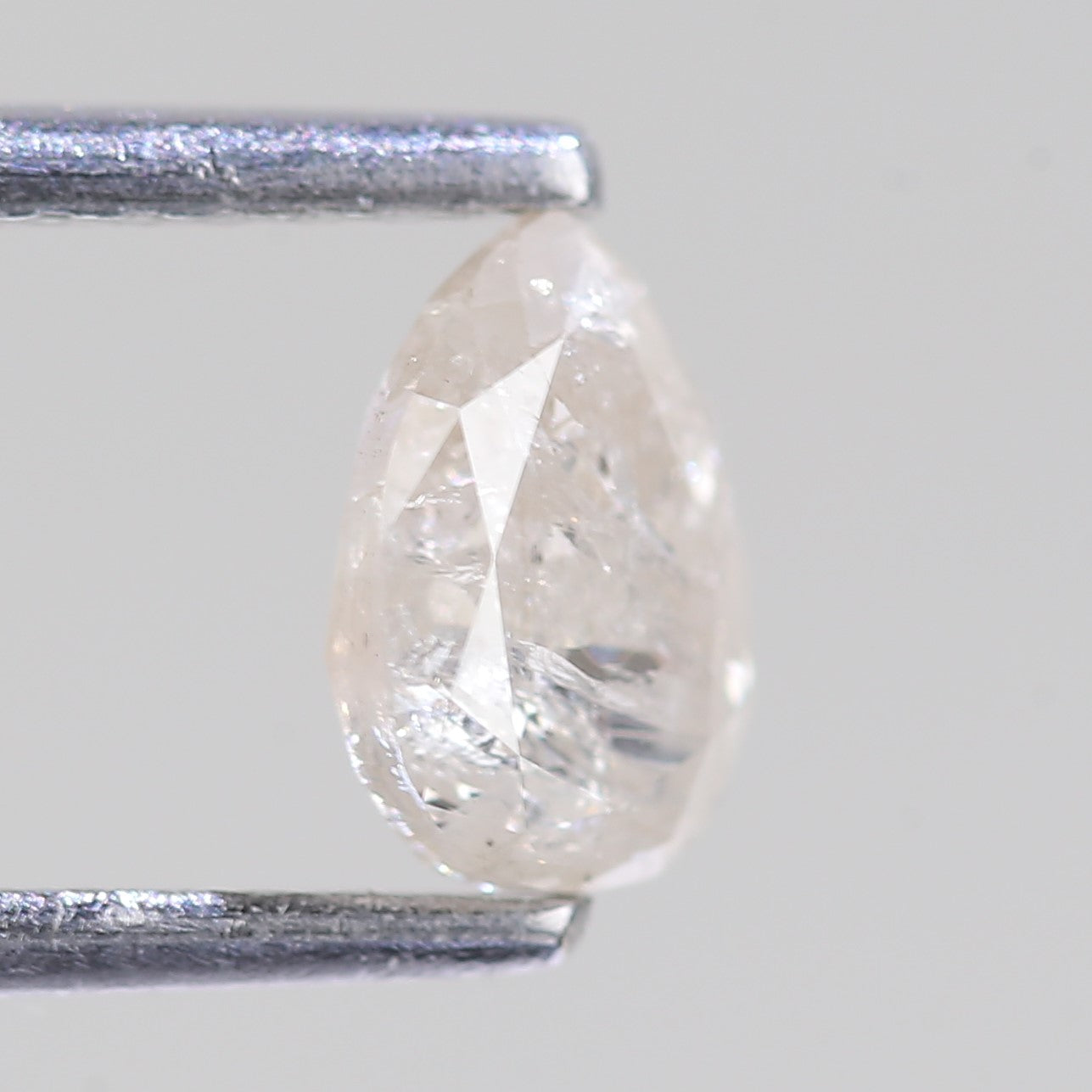 0.66 Carat Natural Salt And Pepper Pear Cut Loose Diamond 6.15 MM