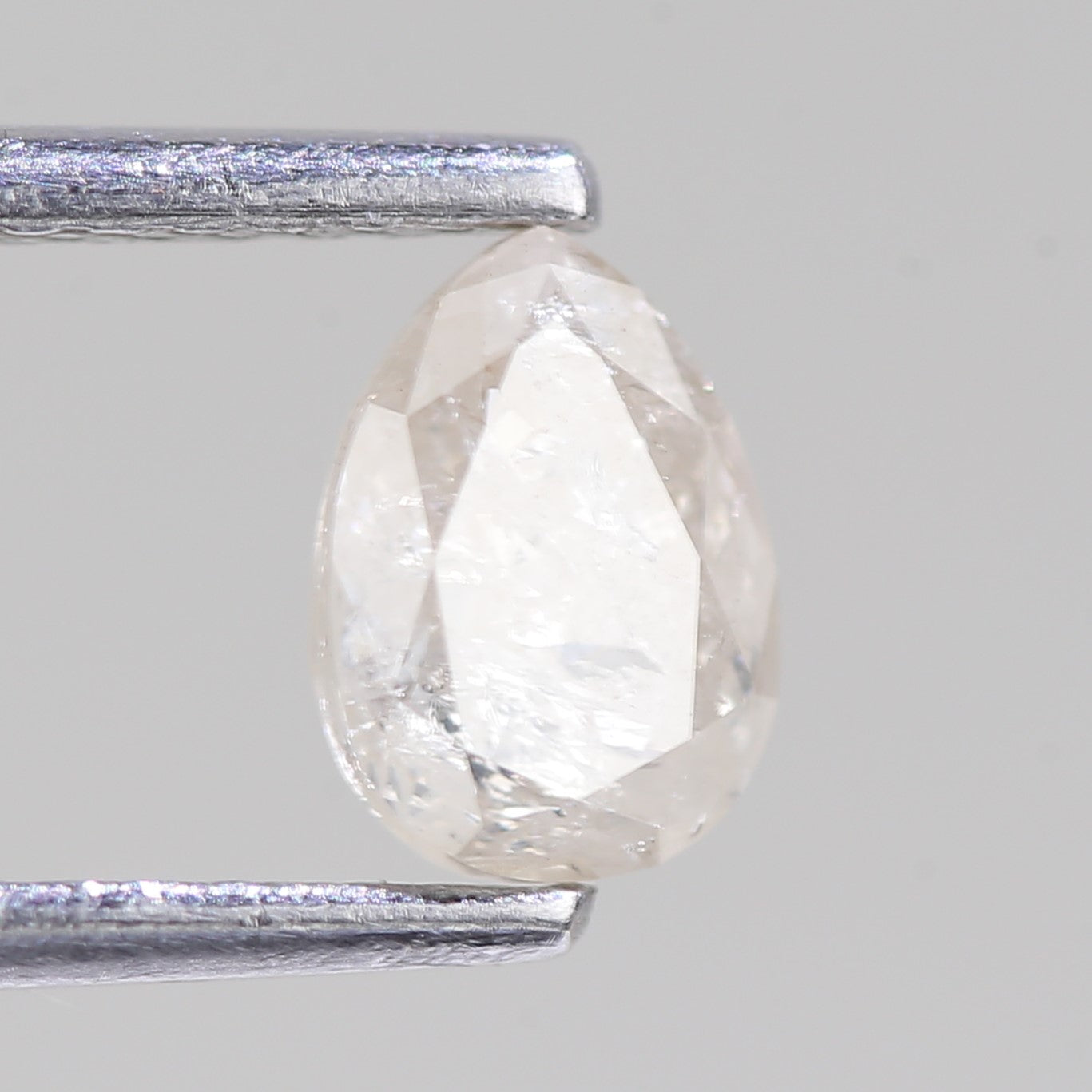 0.66 Carat Natural Salt And Pepper Pear Cut Loose Diamond 6.15 MM