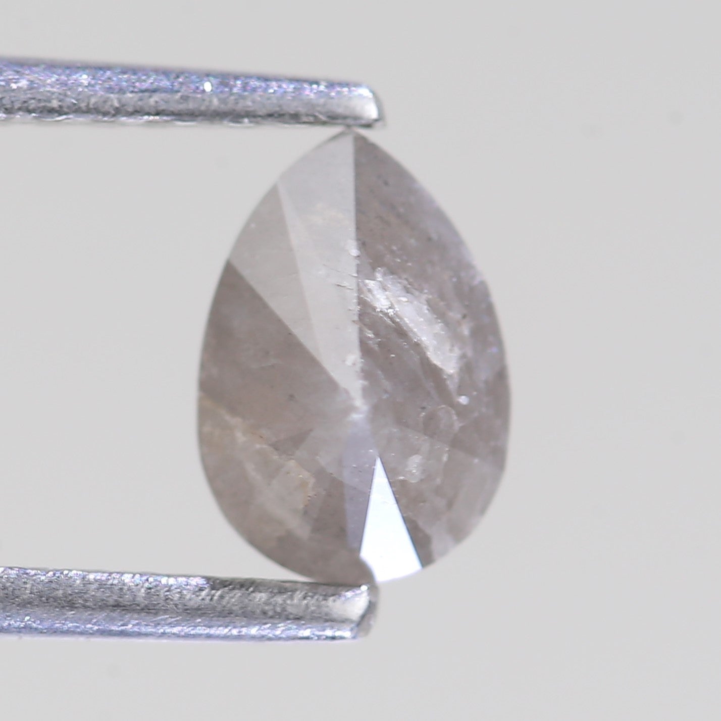 0.64 Carat Natural Pear Cut Gray Salt And Pepper Diamond 7 MM
