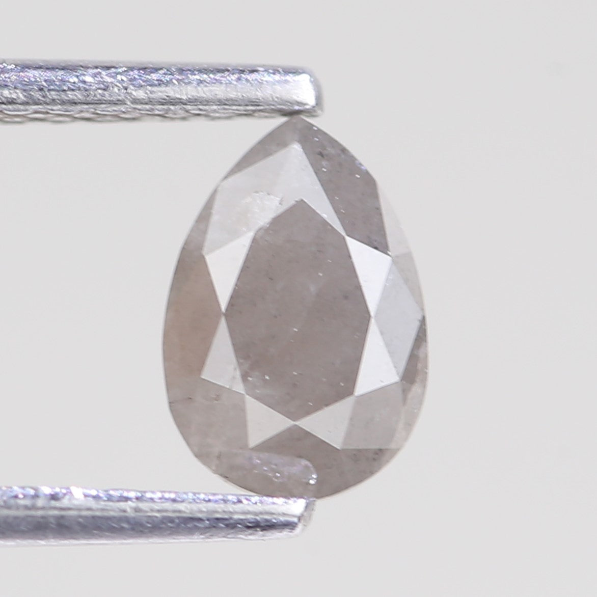 0.64 Carat Natural Pear Cut Gray Salt And Pepper Diamond 7 MM