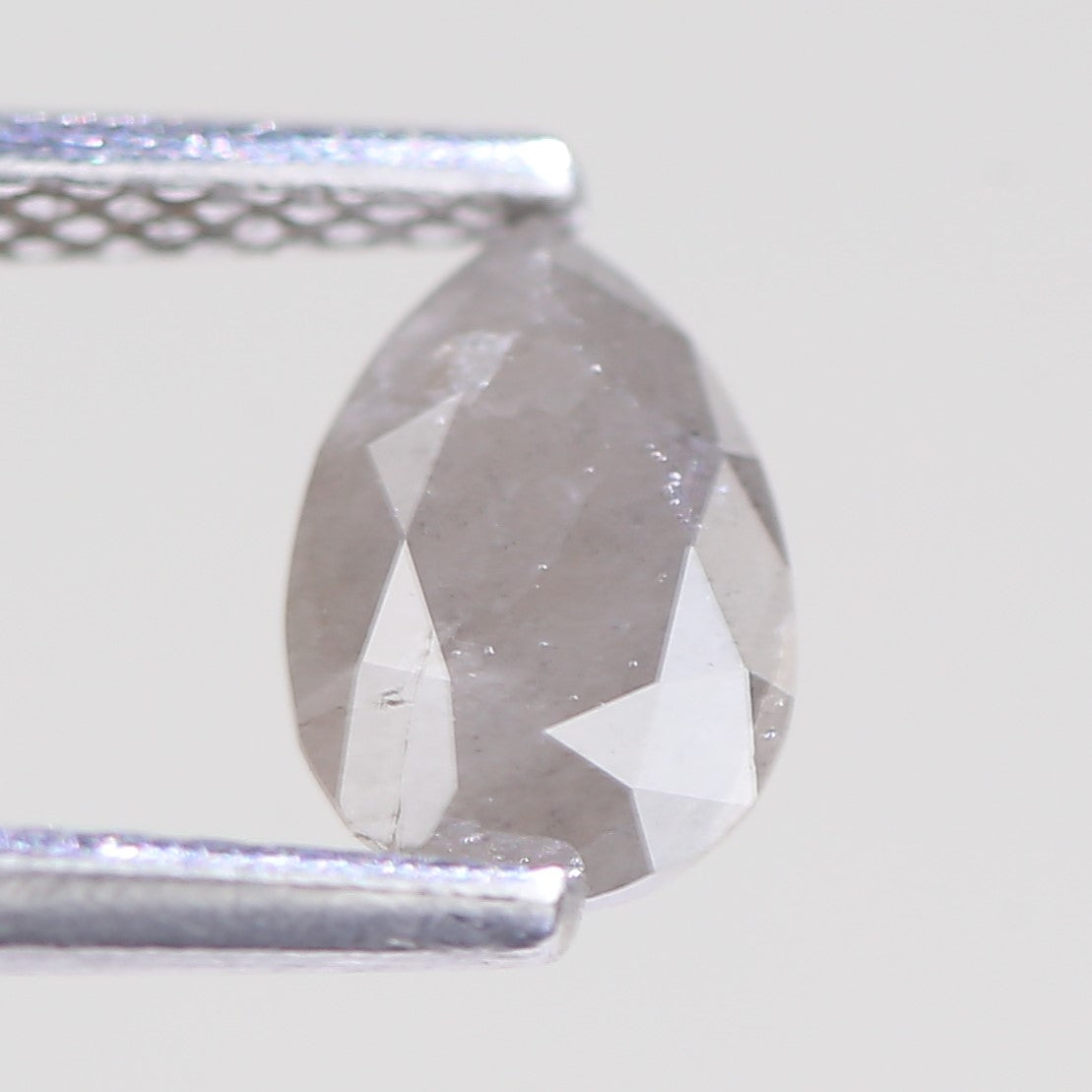 0.64 Carat Natural Pear Cut Gray Salt And Pepper Diamond 7 MM