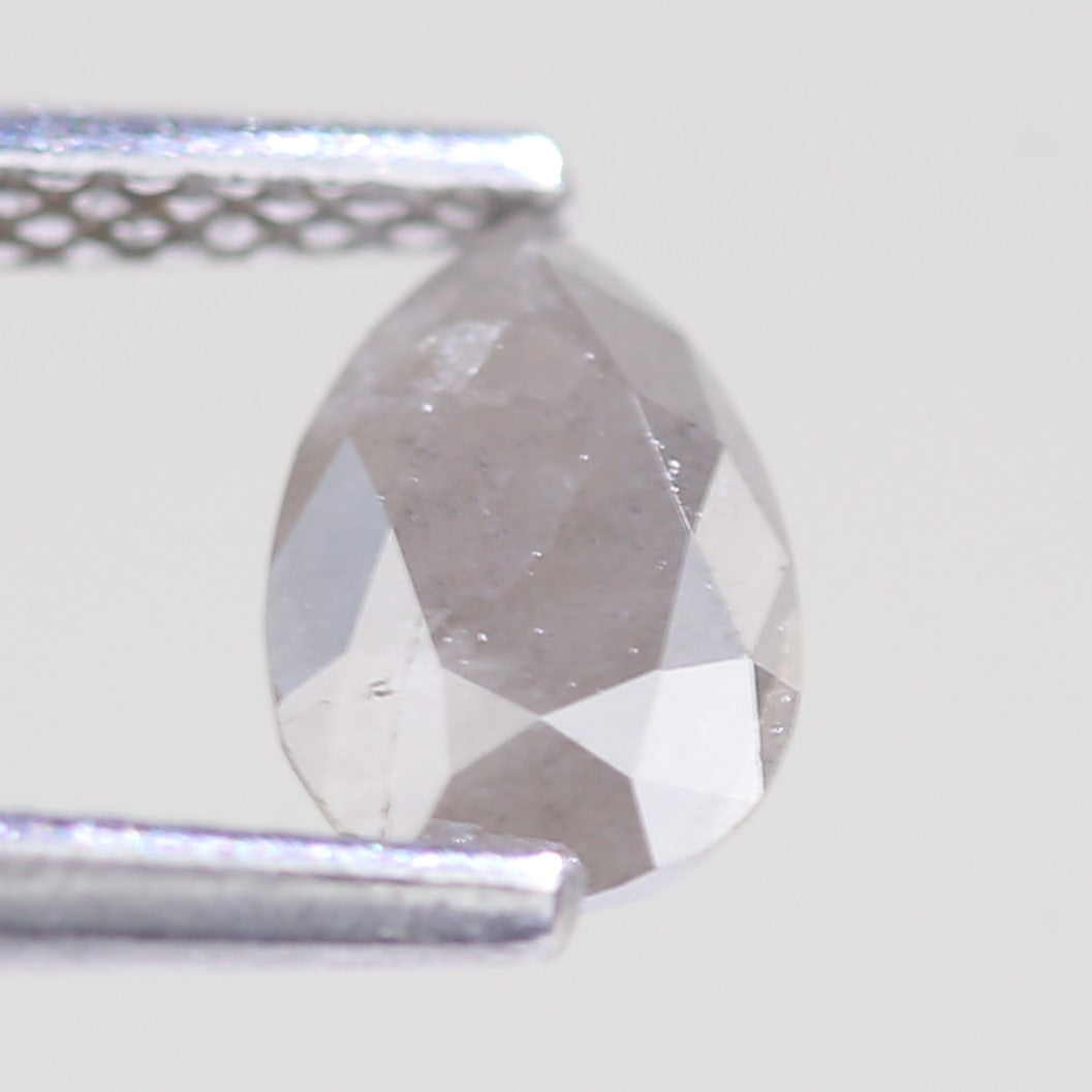 0.64 Carat Natural Pear Cut Gray Salt And Pepper Diamond 7 MM