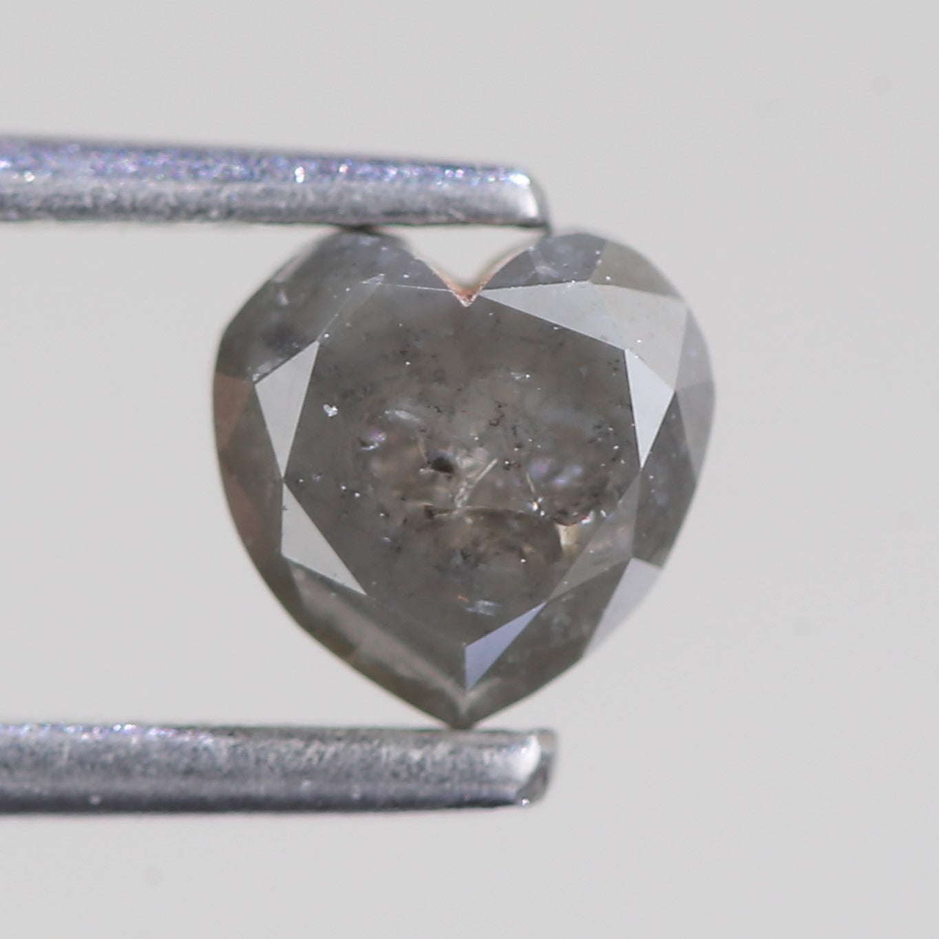 0.75 Carat Natural Salt And Pepper Heart Gray Diamond 5 MM
