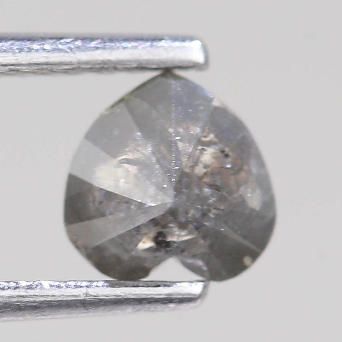 0.75 Carat Natural Salt And Pepper Heart Gray Diamond 5 MM