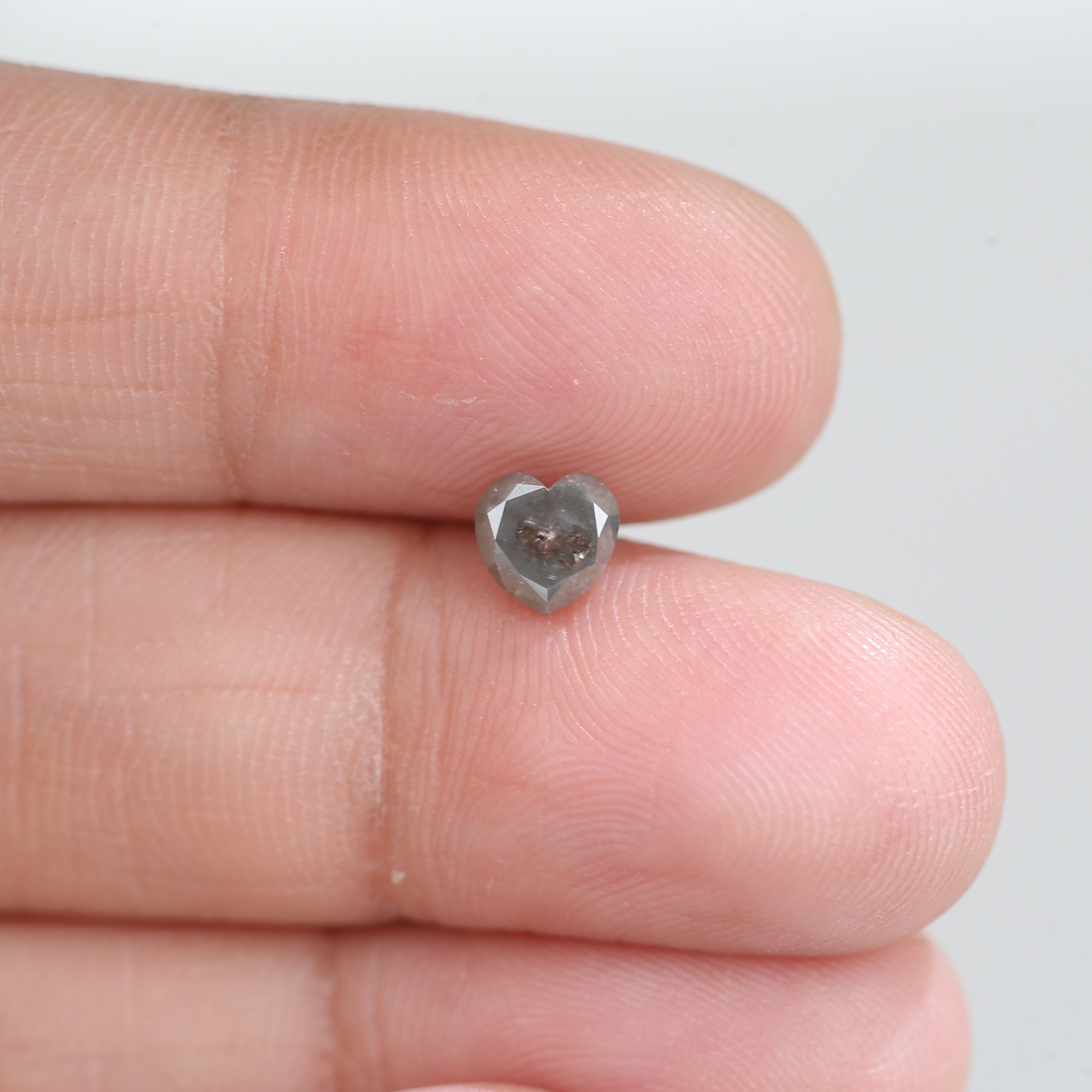 0.75 Carat Natural Salt And Pepper Heart Gray Diamond 5 MM