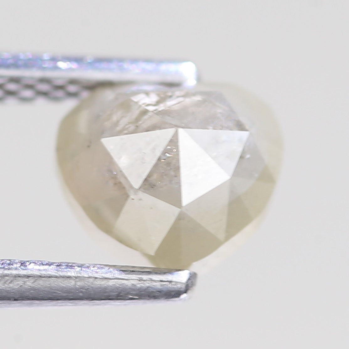 1 Carat Natural Heart Shaped Salt And Pepper Diamond 5 MM