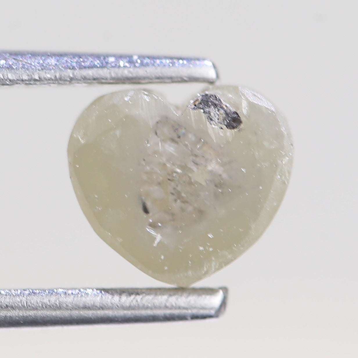 1 Carat Natural Heart Shaped Salt And Pepper Diamond 5 MM