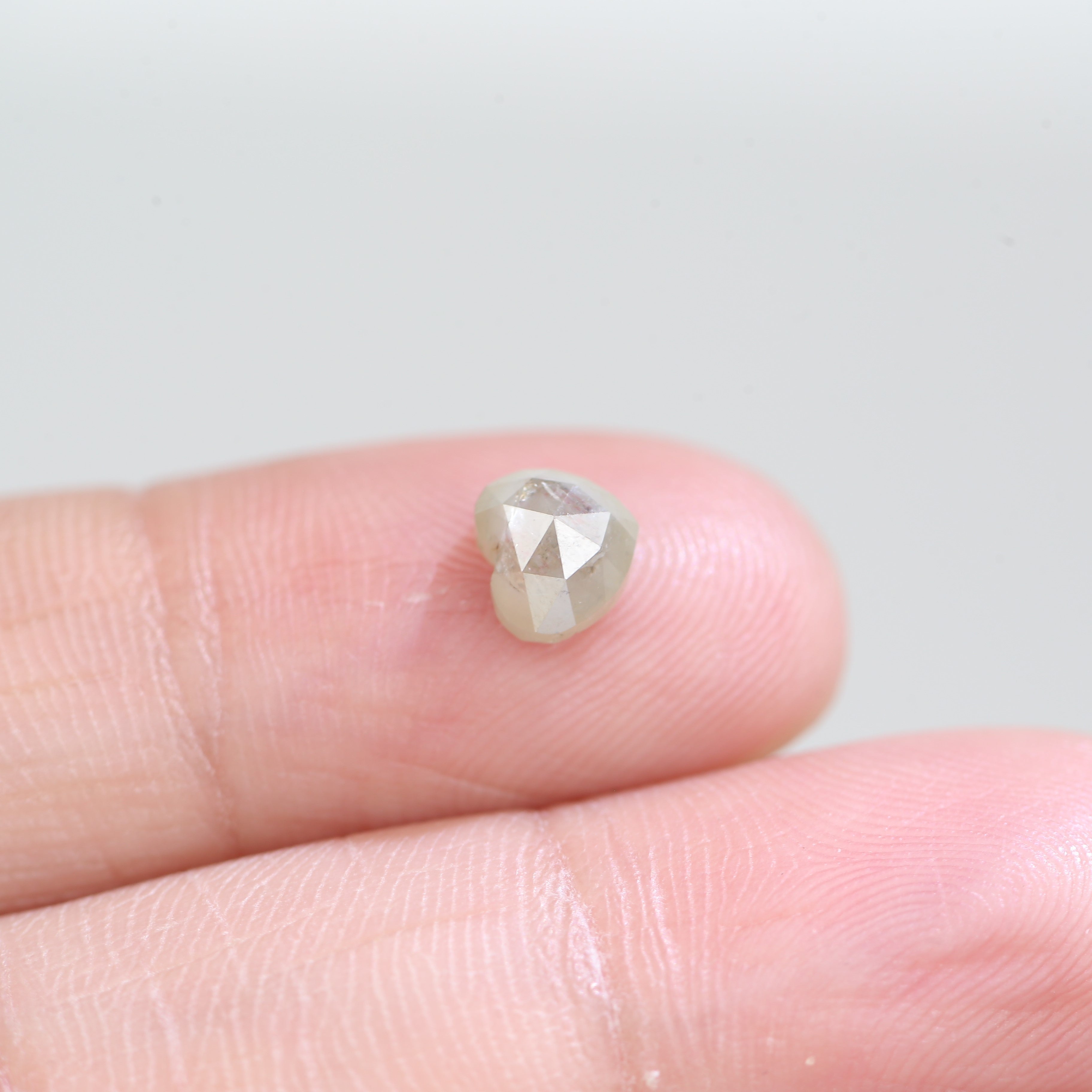 1 Carat Natural Heart Shaped Salt And Pepper Diamond 5 MM