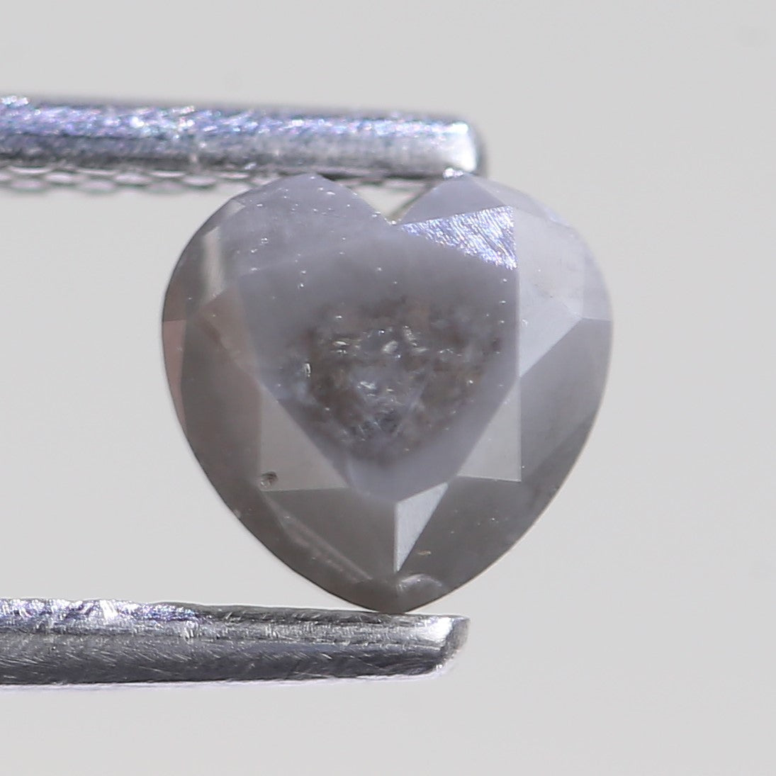 0.82 Carat Natural Heart Grey Salt And Pepper Diamond 5.20 MM