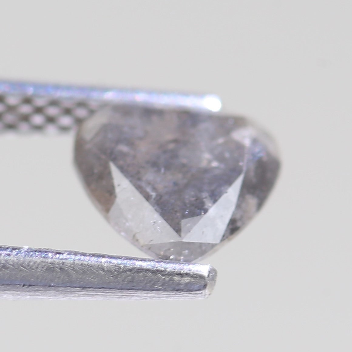 0.74 Carat Natural Salt And Pepper Heart Cut Grey Diamond 5.74 MM