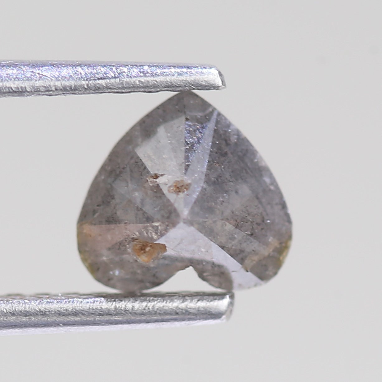0.74 Carat Natural Salt And Pepper Heart Cut Grey Diamond 5.74 MM
