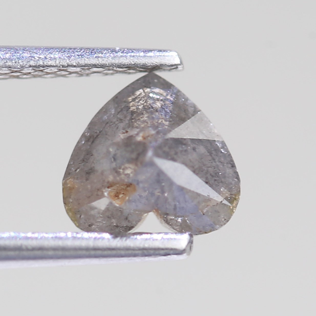 0.74 Carat Natural Salt And Pepper Heart Cut Grey Diamond 5.74 MM