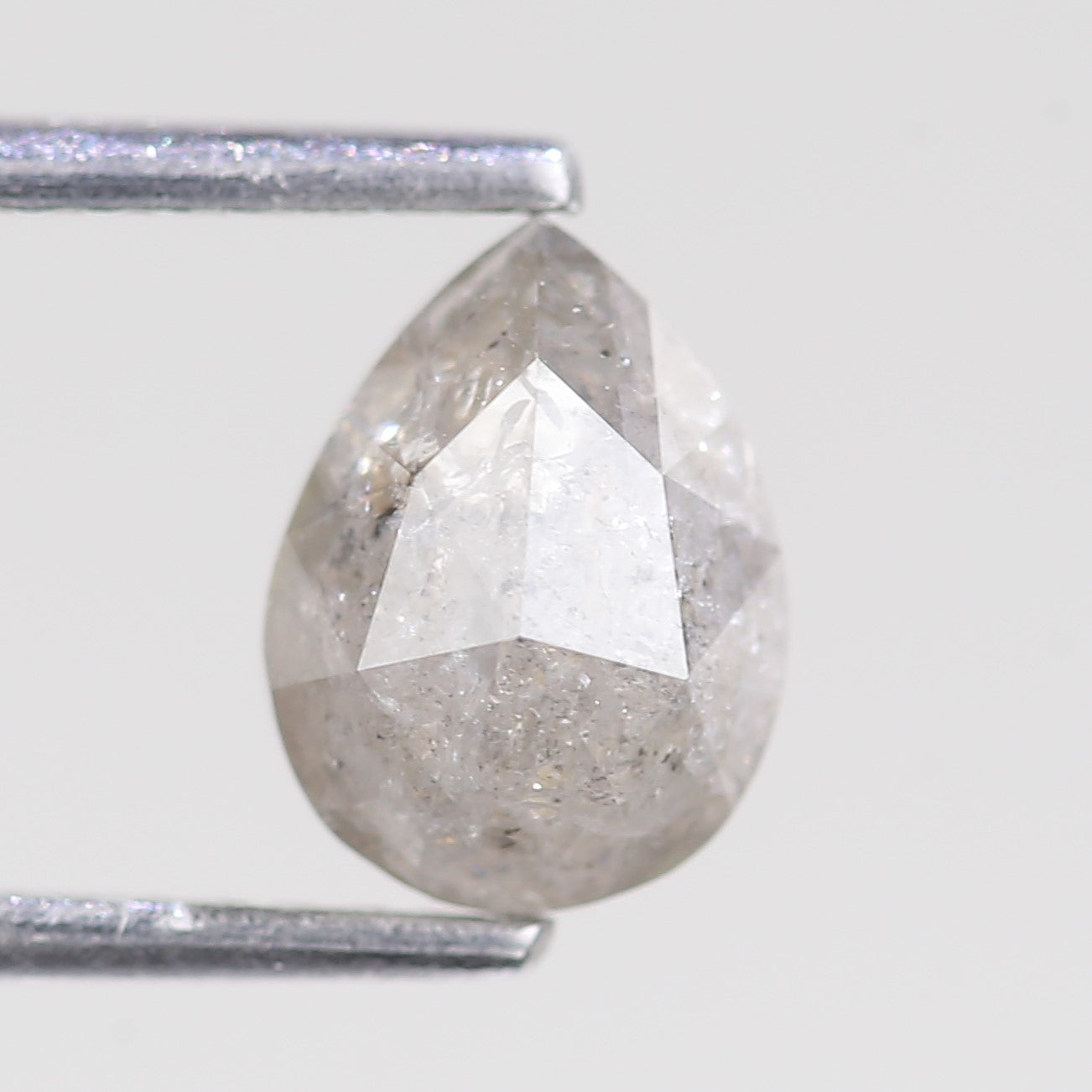 1.69 Carat Design Pear Salt and Pepper Diamond Real Ring 7.92 MM