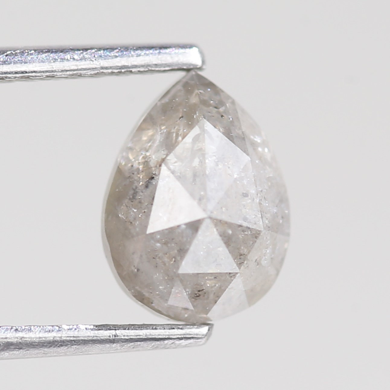 1.69 Carat Design Pear Salt and Pepper Diamond Real Ring 7.92 MM