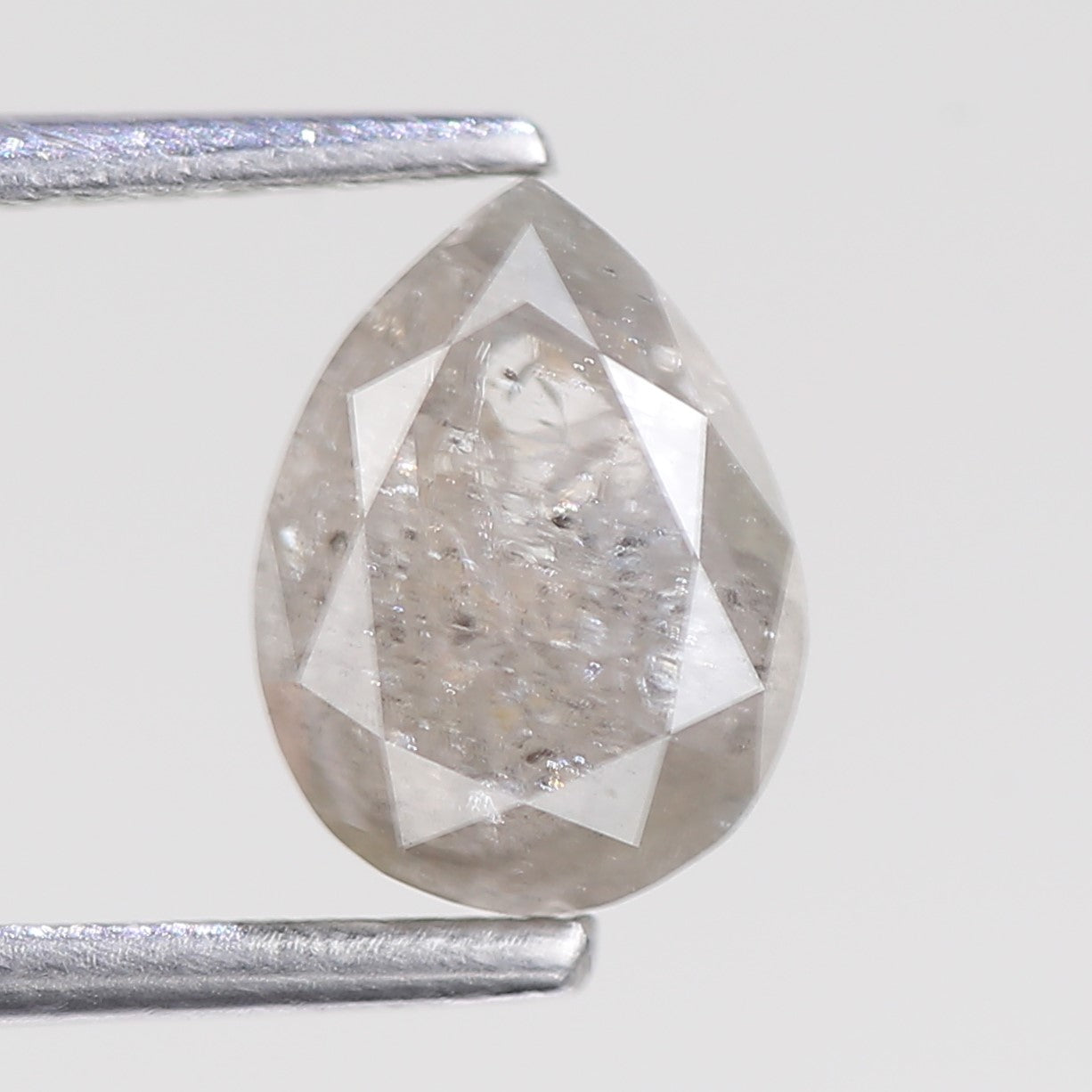 1.69 Carat Design Pear Salt and Pepper Diamond Real Ring 7.92 MM