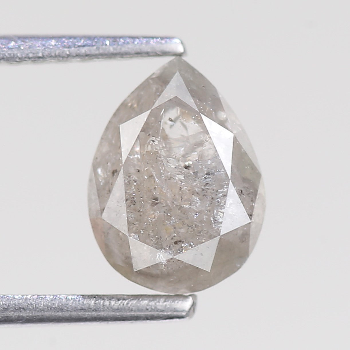 1.69 Carat Design Pear Salt and Pepper Diamond Real Ring 7.92 MM