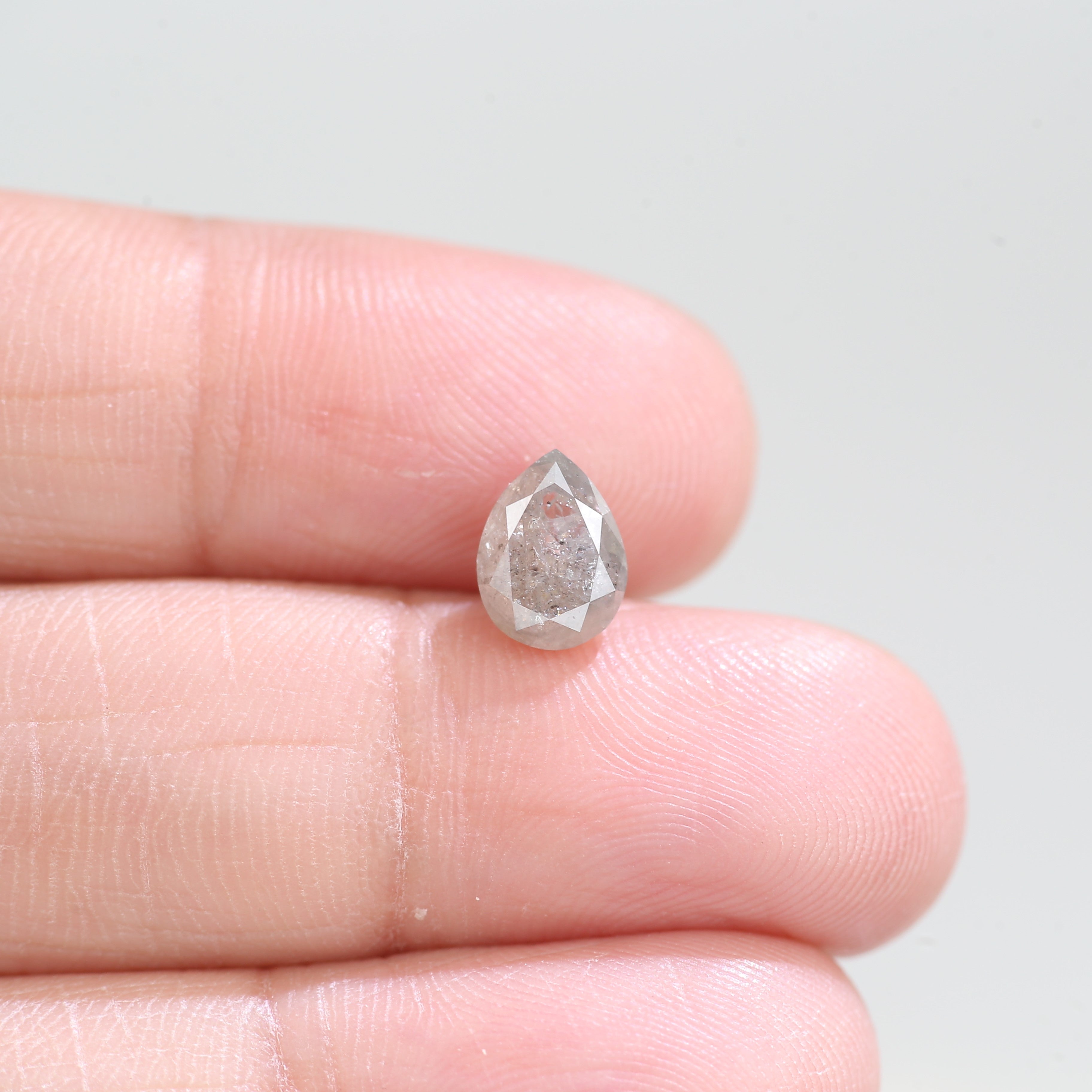 1.69 Carat Design Pear Salt and Pepper Diamond Real Ring 7.92 MM