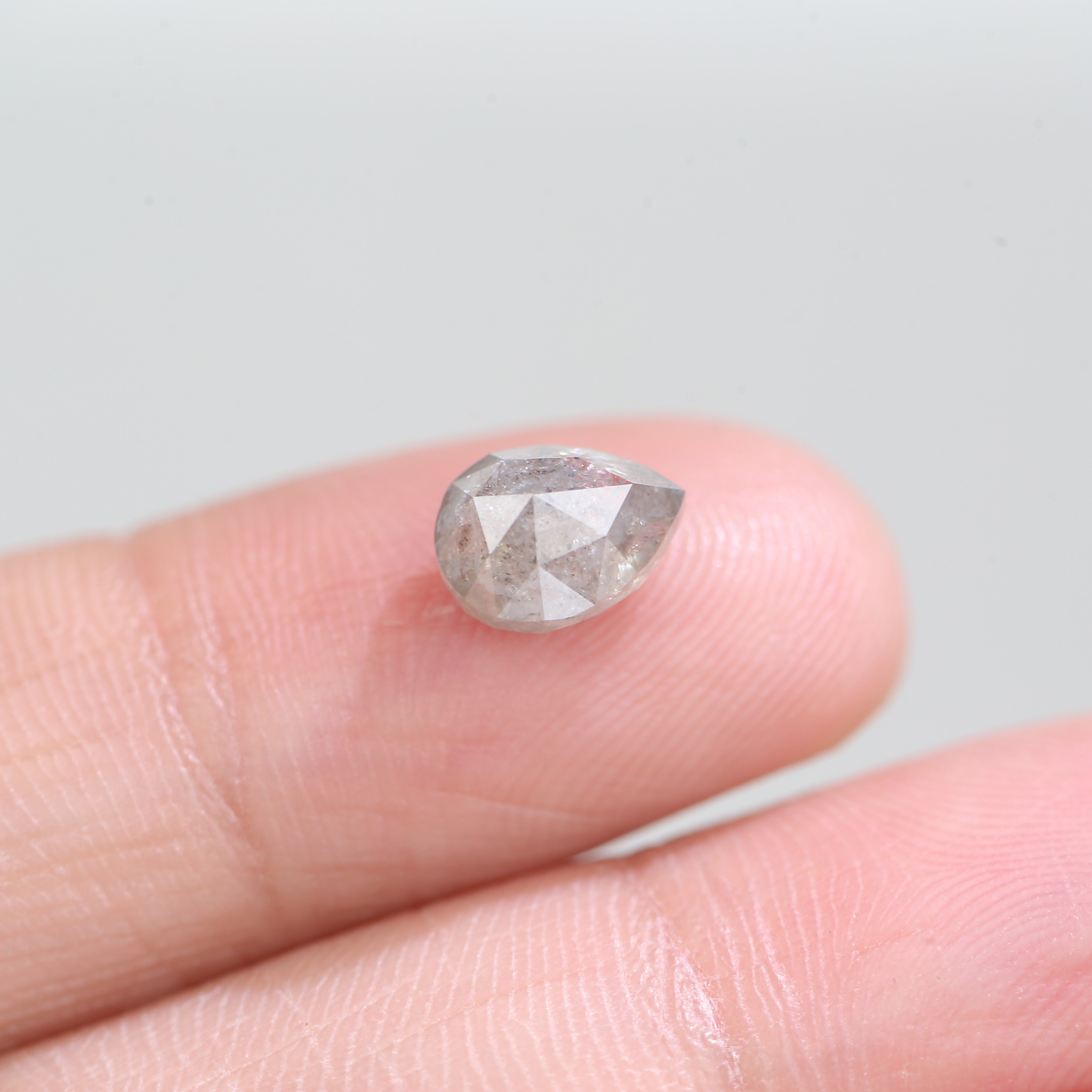 1.69 Carat Design Pear Salt and Pepper Diamond Real Ring 7.92 MM