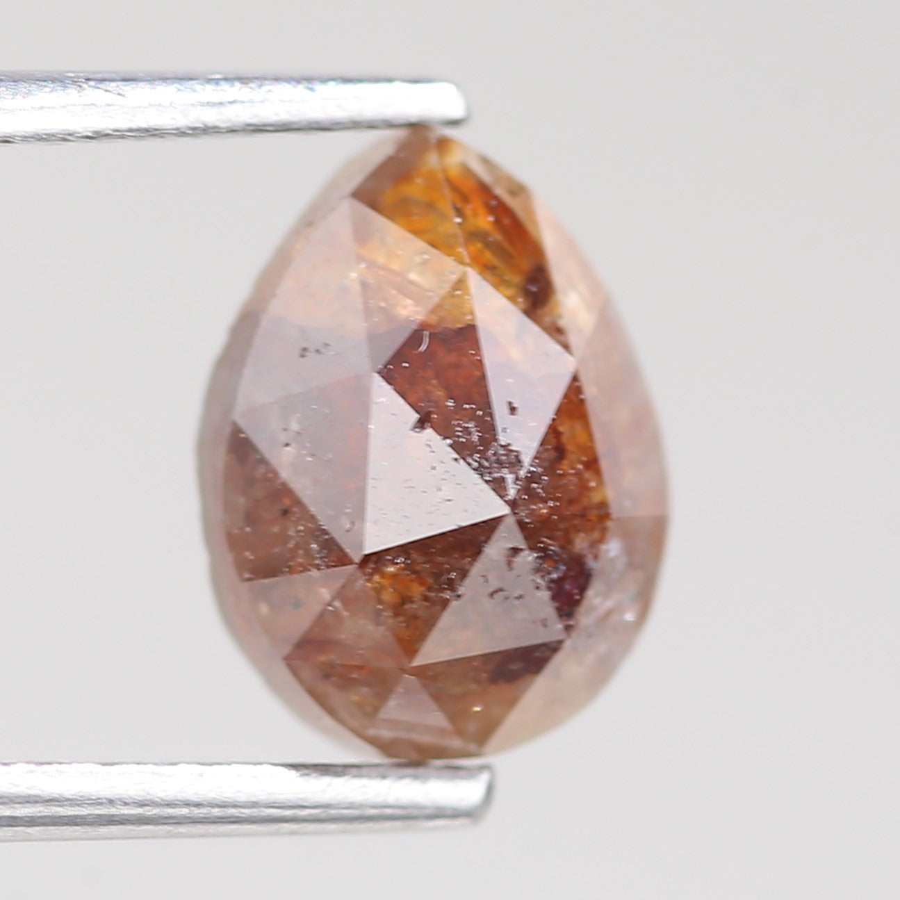 1.81 Carat Natural Pear Shape Orange Salt And Pepper Diamond 8.81 MM