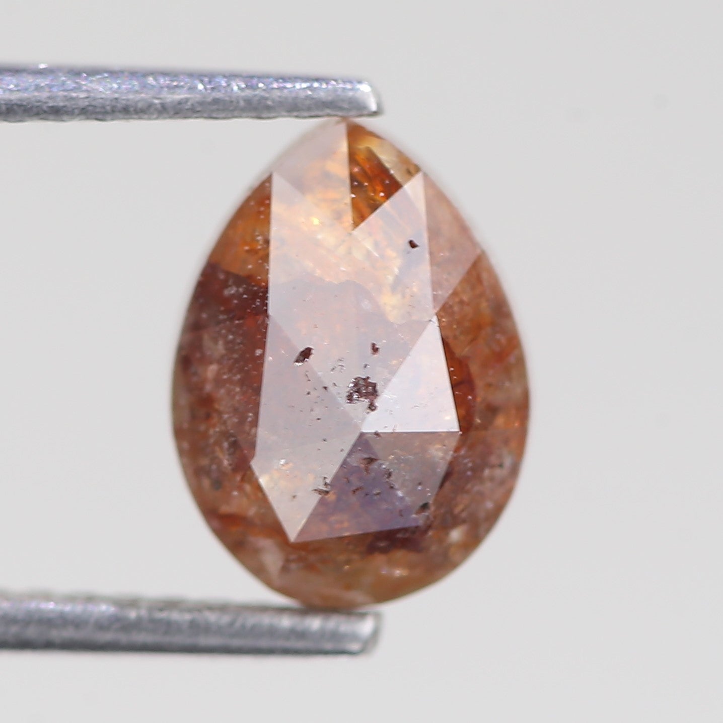 1.81 Carat Natural Pear Shape Orange Salt And Pepper Diamond 8.81 MM