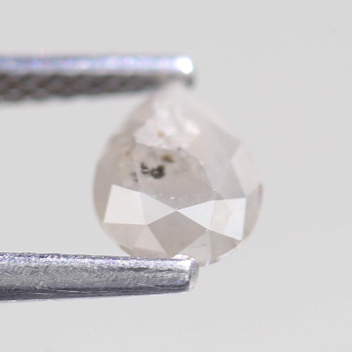 0.76 Carat Natural Icy Grey Pear Salt And Pepper Diamond 6.82 MM