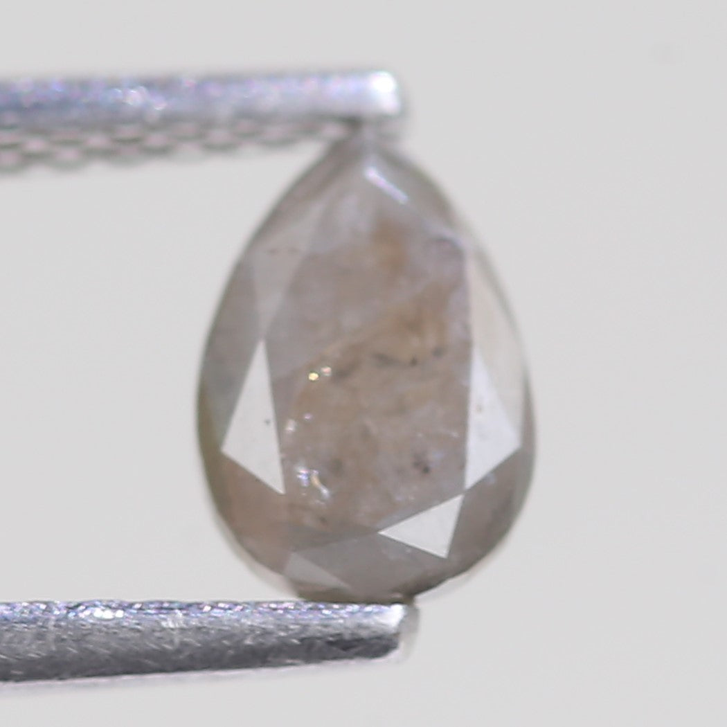 0.69 Carat Natural Grey Pear Cut Salt And Pepper Diamond 6.83 MM