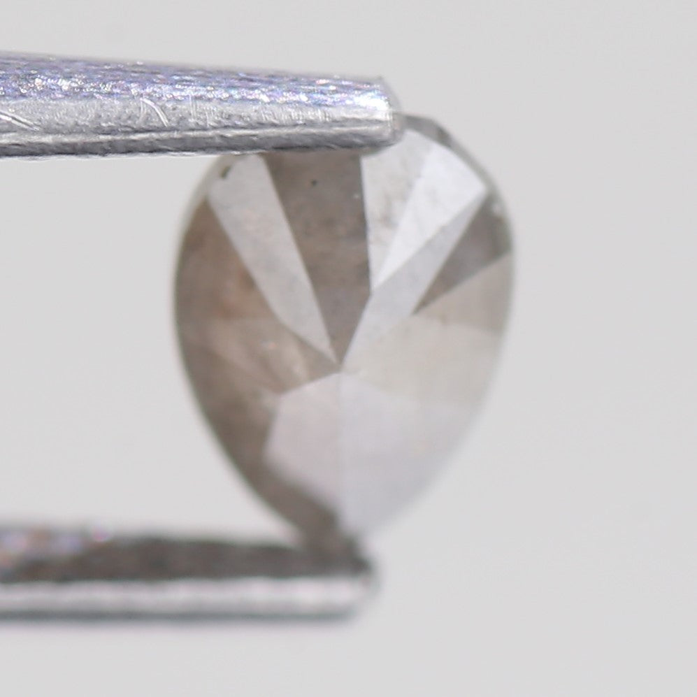 0.69 Carat Natural Grey Pear Cut Salt And Pepper Diamond 6.83 MM