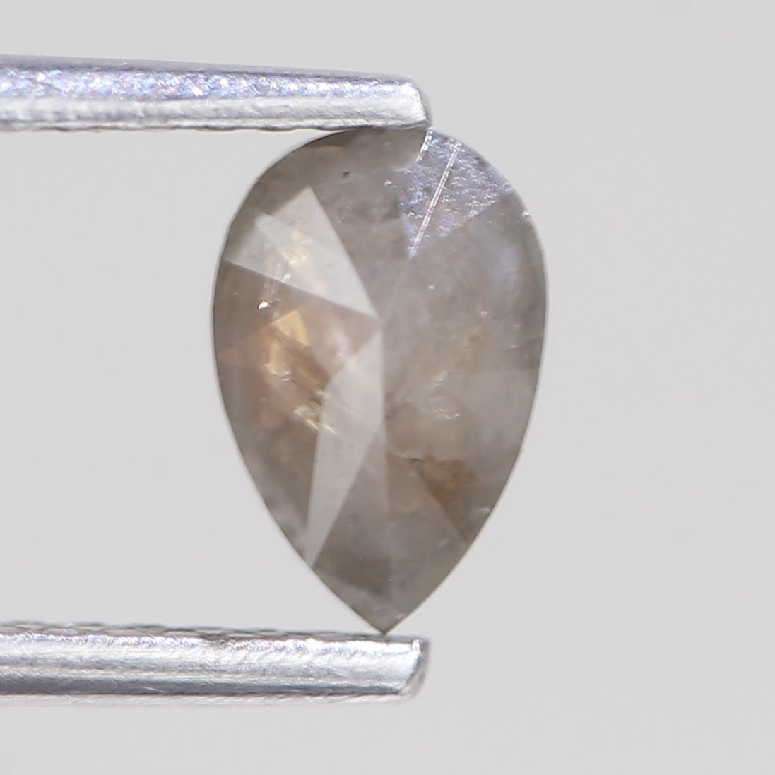 0.69 Carat Natural Grey Pear Cut Salt And Pepper Diamond 6.83 MM