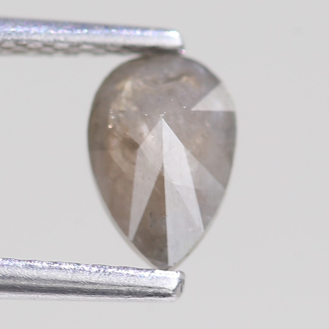 0.69 Carat Natural Grey Pear Cut Salt And Pepper Diamond 6.83 MM