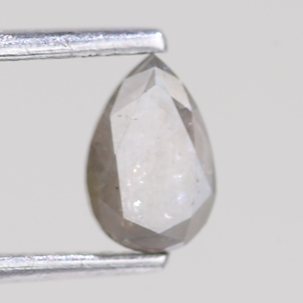 0.69 Carat Natural Grey Pear Cut Salt And Pepper Diamond 6.83 MM