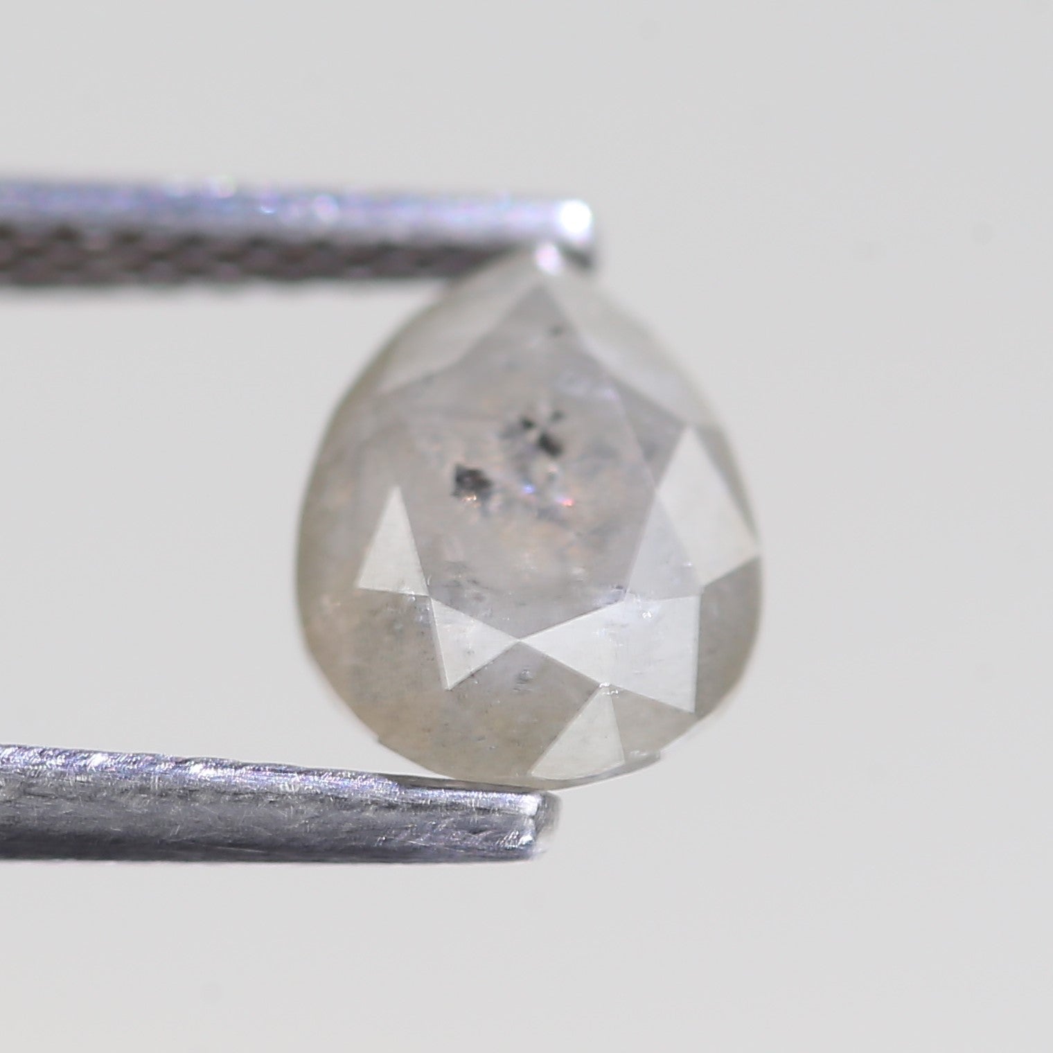 1.22 Carat Natural Icy Gray Pear Salt And Pepper Diamond 7.58 MM