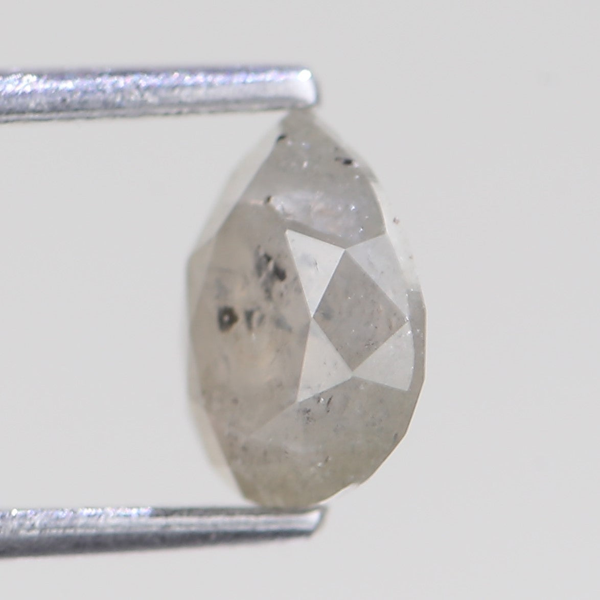 1.22 Carat Natural Icy Gray Pear Salt And Pepper Diamond 7.58 MM