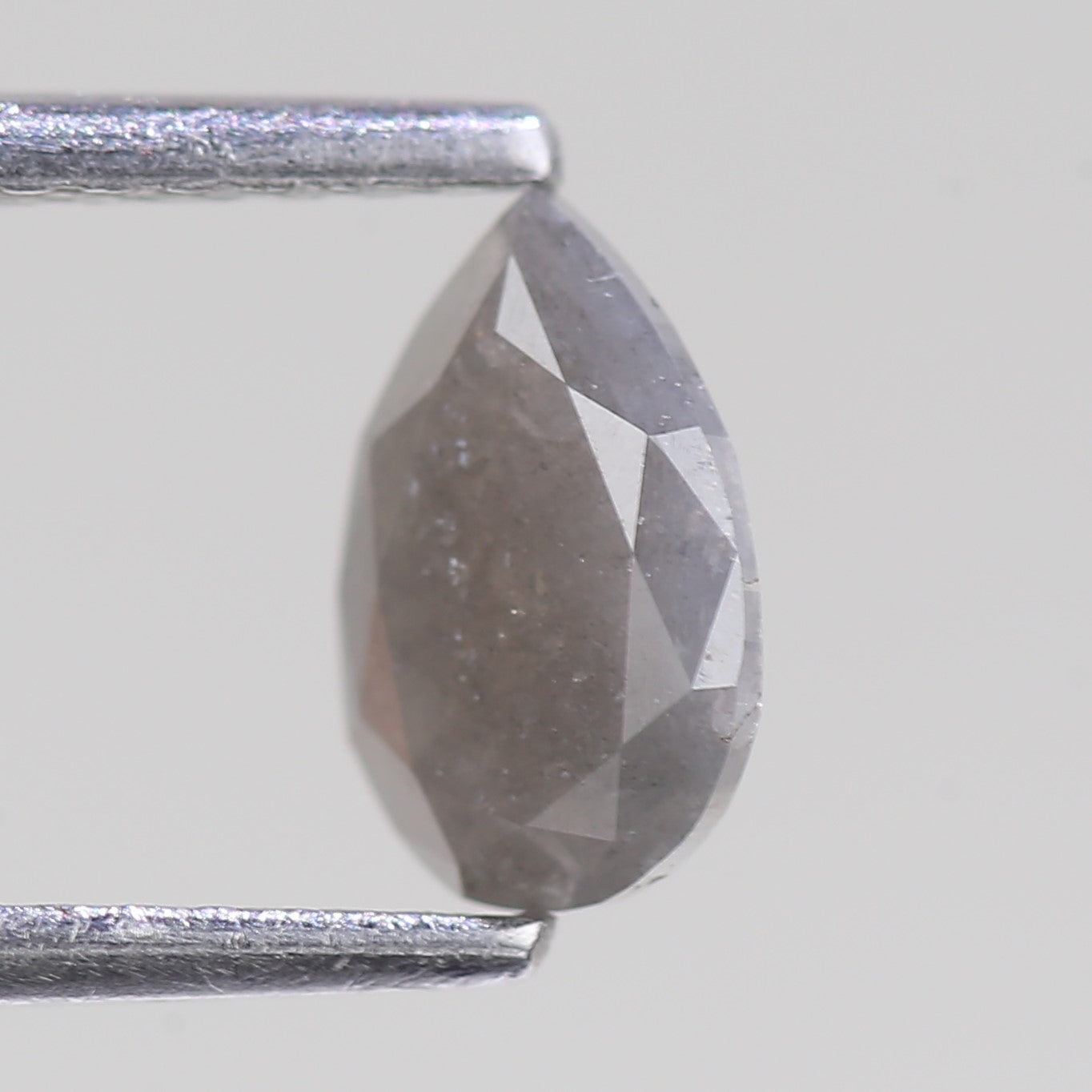 0.72 Carat Natural Pear Cut Gray Salt And Pepper Diamond 7.20 MM