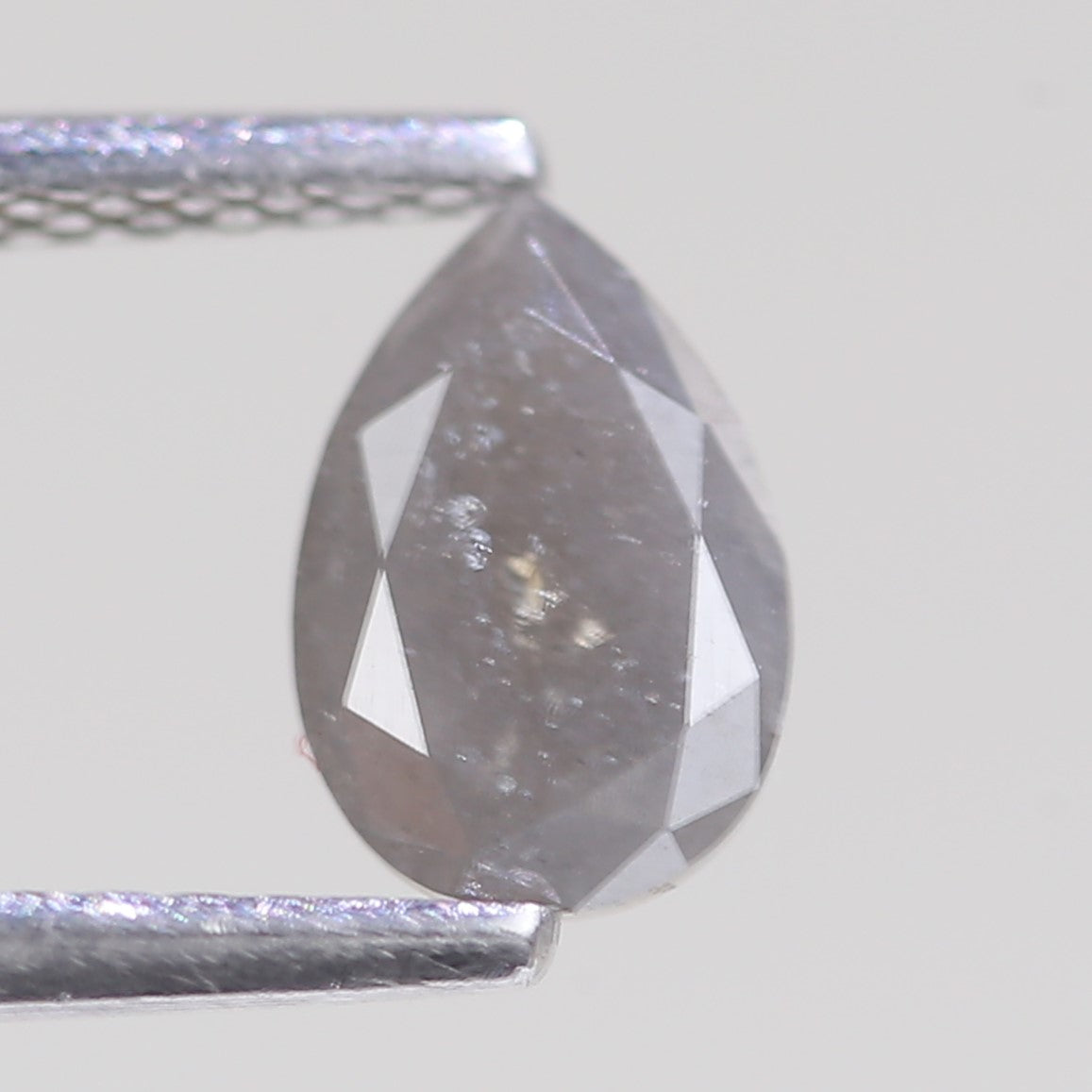 0.72 Carat Natural Pear Cut Gray Salt And Pepper Diamond 7.20 MM