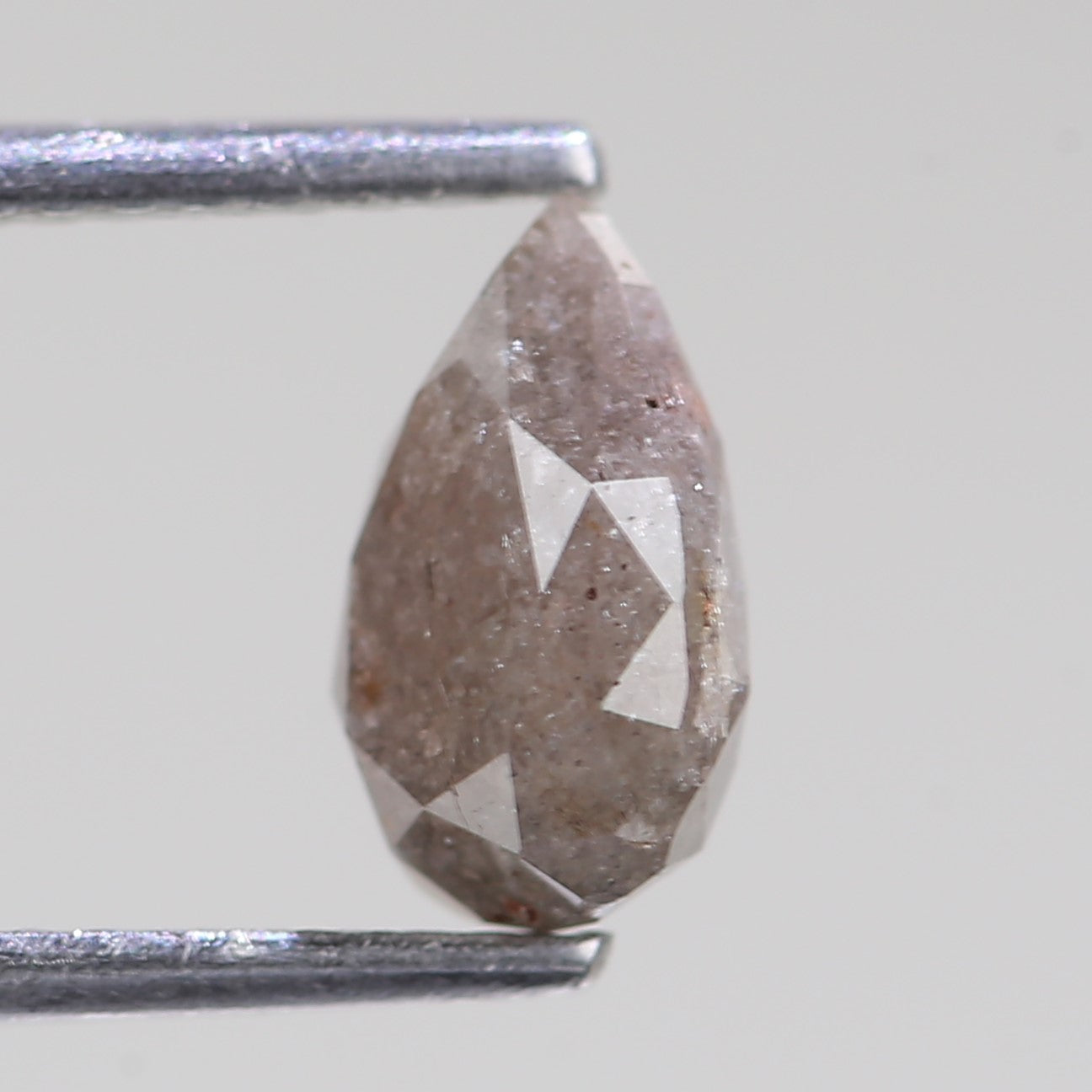 1.44 Carat Natural Brown Pear Cut Salt And Pepper Diamond 8.31 MM