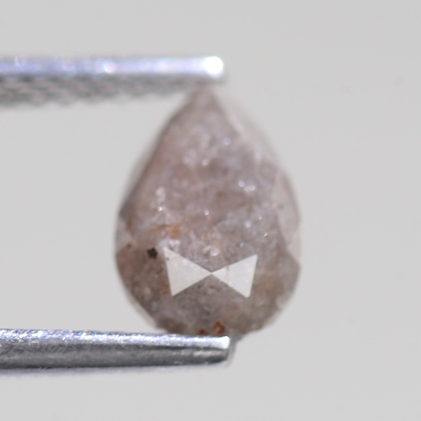 1.44 Carat Natural Brown Pear Cut Salt And Pepper Diamond 8.31 MM