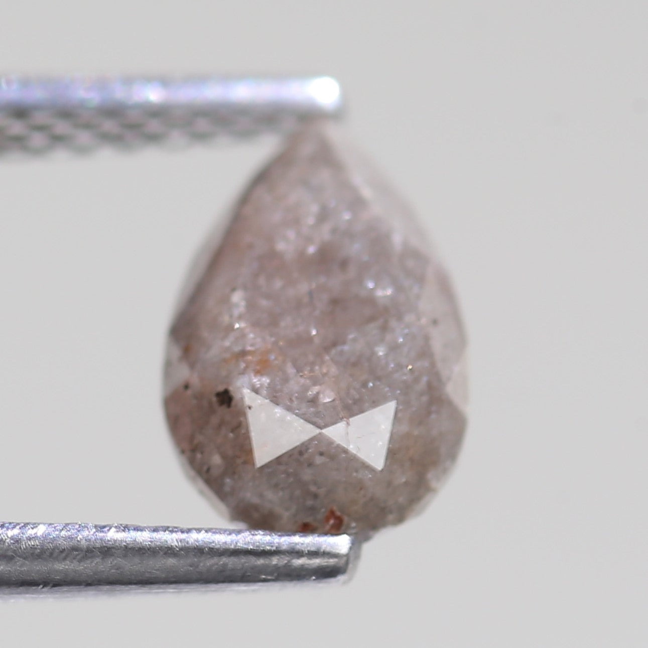 1.44 Carat Natural Brown Pear Cut Salt And Pepper Diamond 8.31 MM