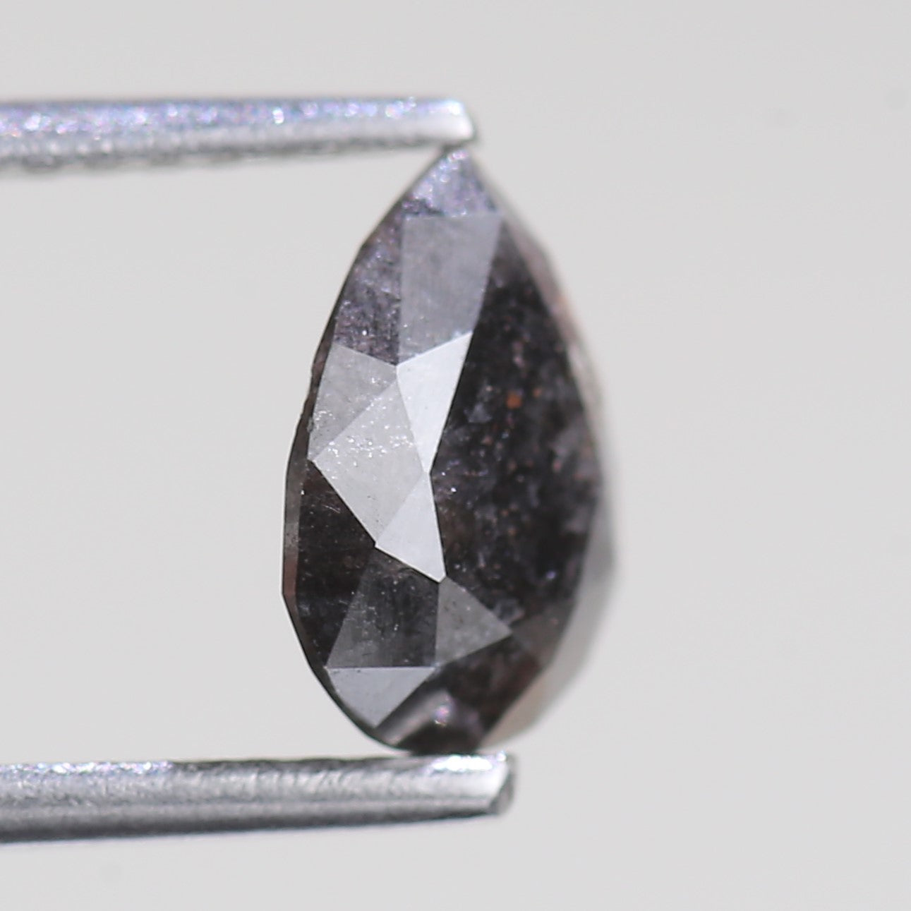 1.13 Carat Natural Pear Cut Black Salt And Pepper Diamond 7.95 MM