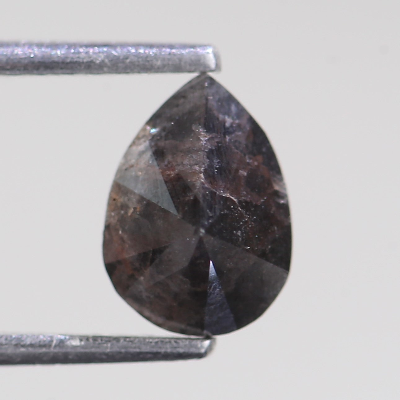 1.13 Carat Natural Pear Cut Black Salt And Pepper Diamond 7.95 MM