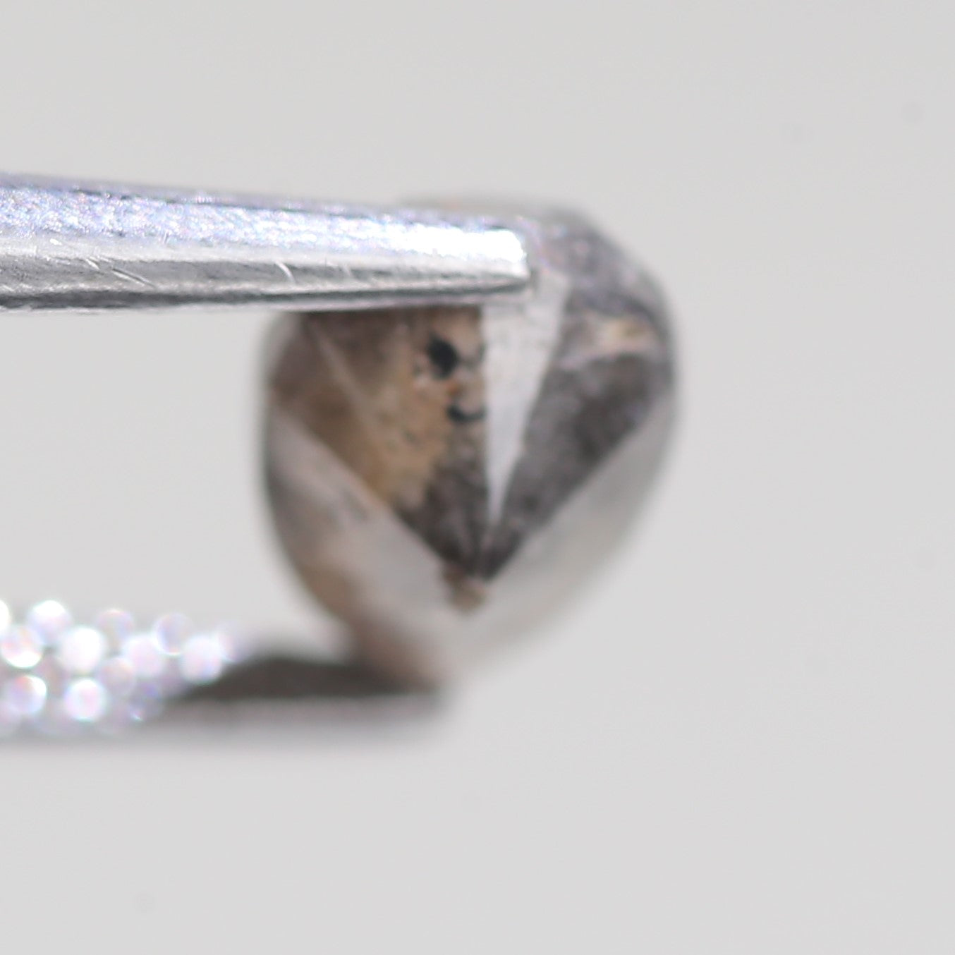1.59 Carat Natural Gray Pear Cut Salt And Pepper Diamond 8.40 MM