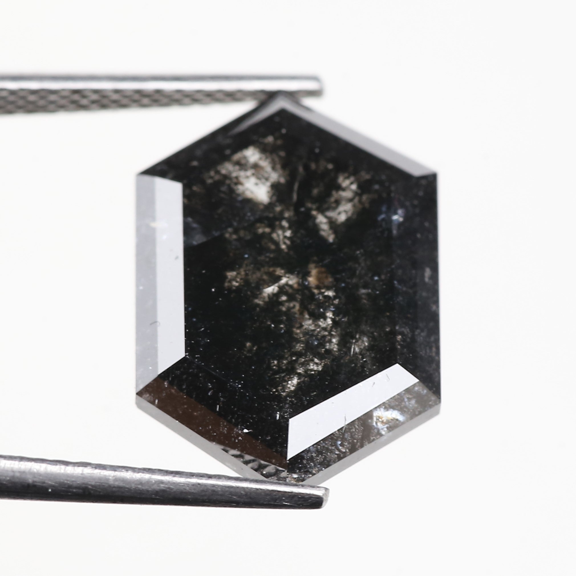 9.84 Carat Natural Hexagon Salt and Pepper Diamond 16.80 MM