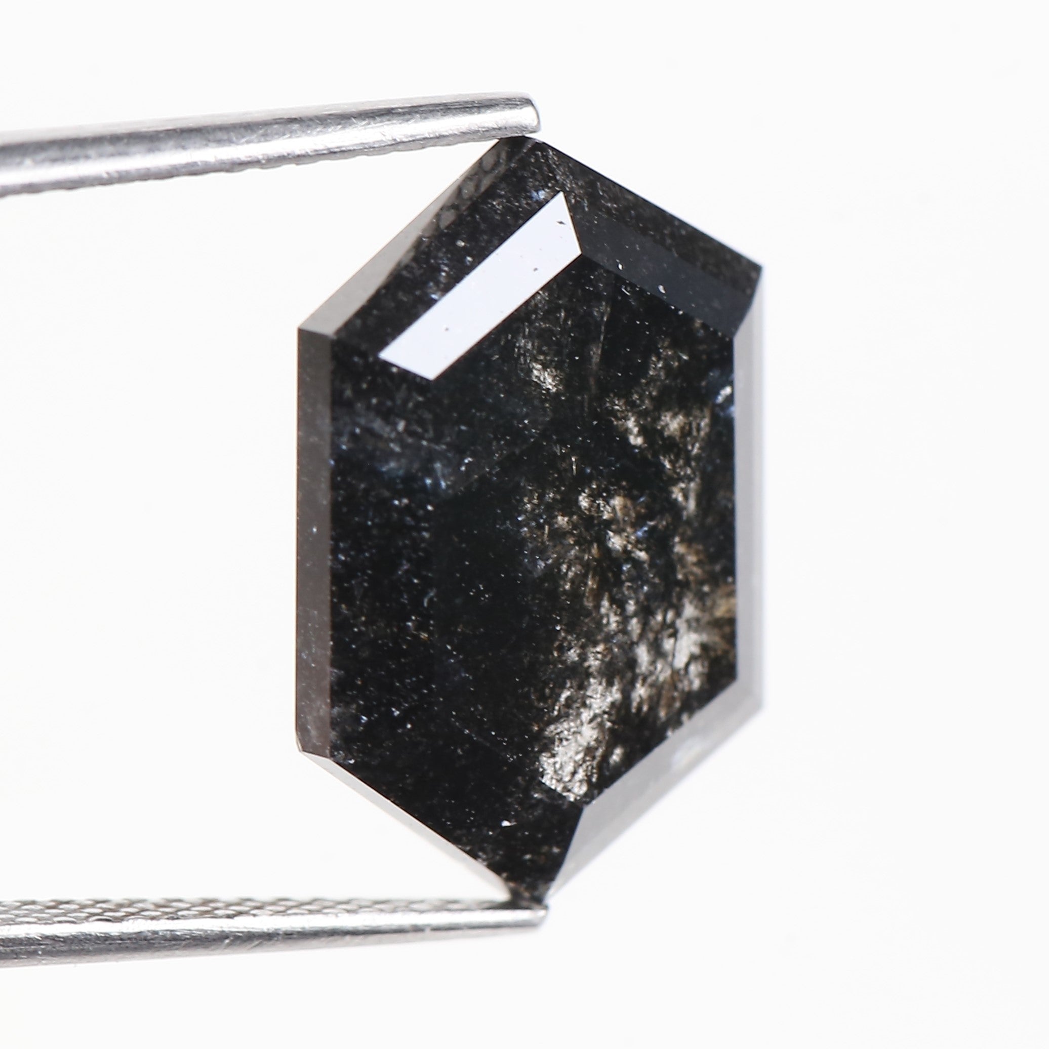 9.84 Carat Natural Hexagon Salt and Pepper Diamond 16.80 MM