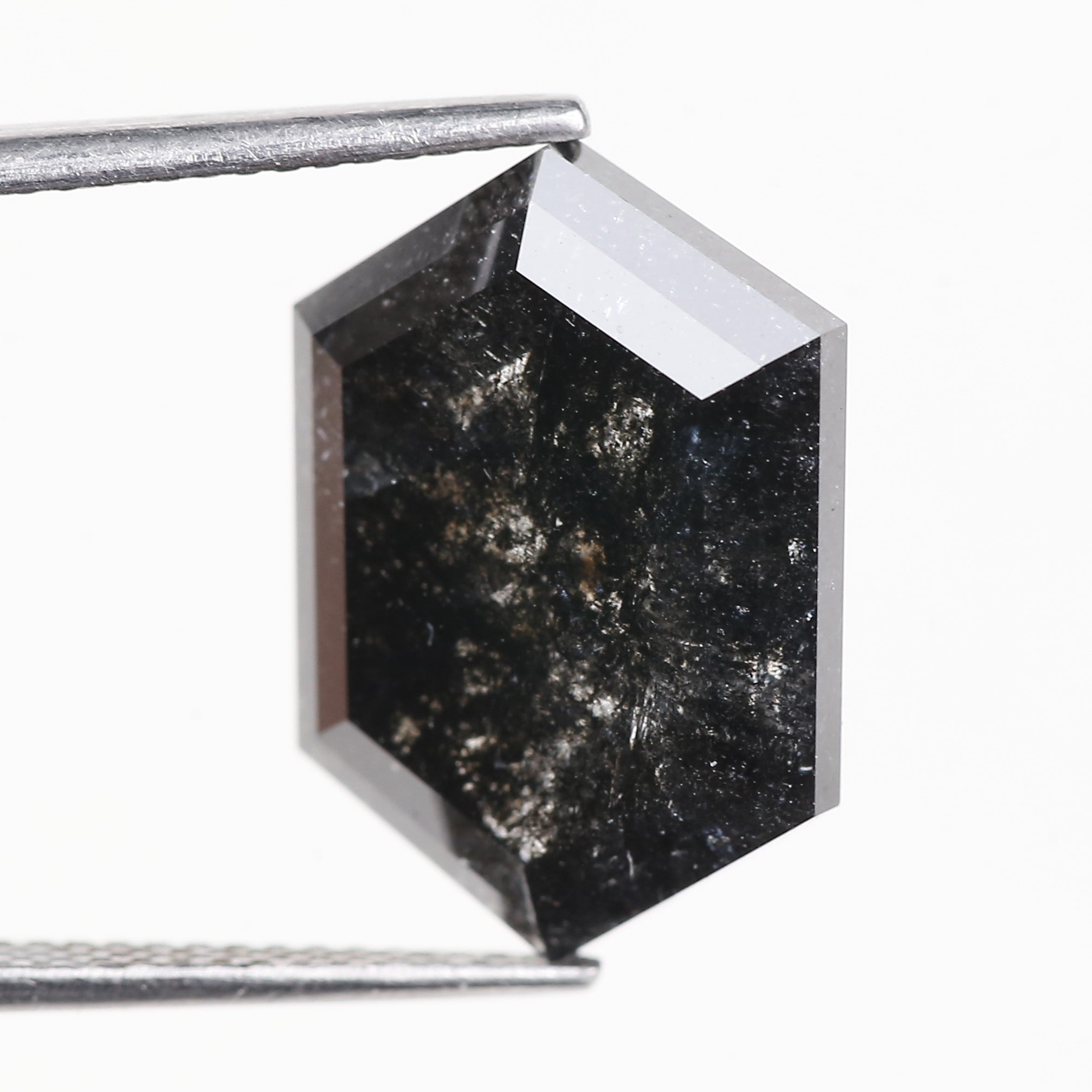 9.84 Carat Natural Hexagon Salt and Pepper Diamond 16.80 MM