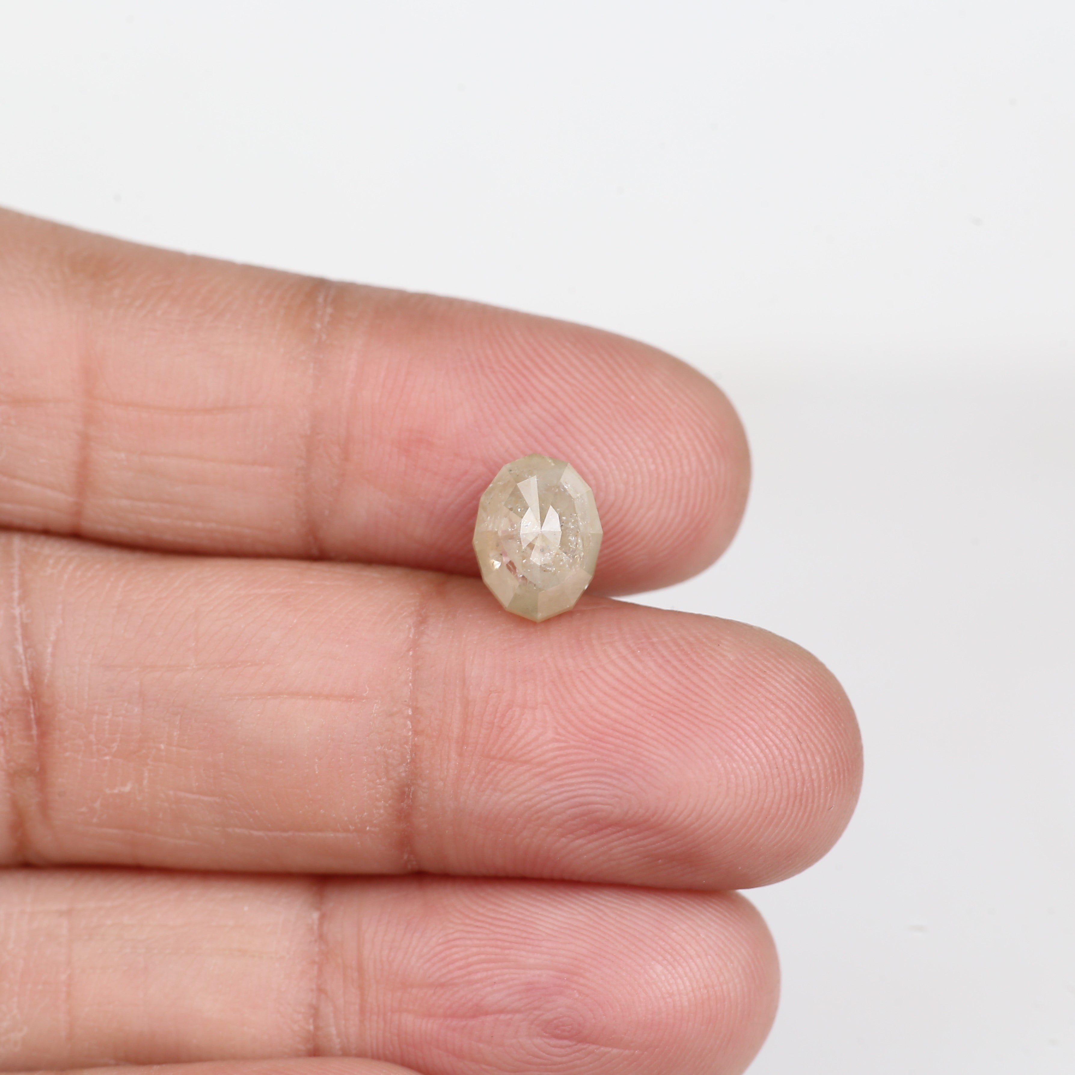 2.33 Carat Natural Gray Oval Cut Salt And Pepper Diamond 8.89 MM