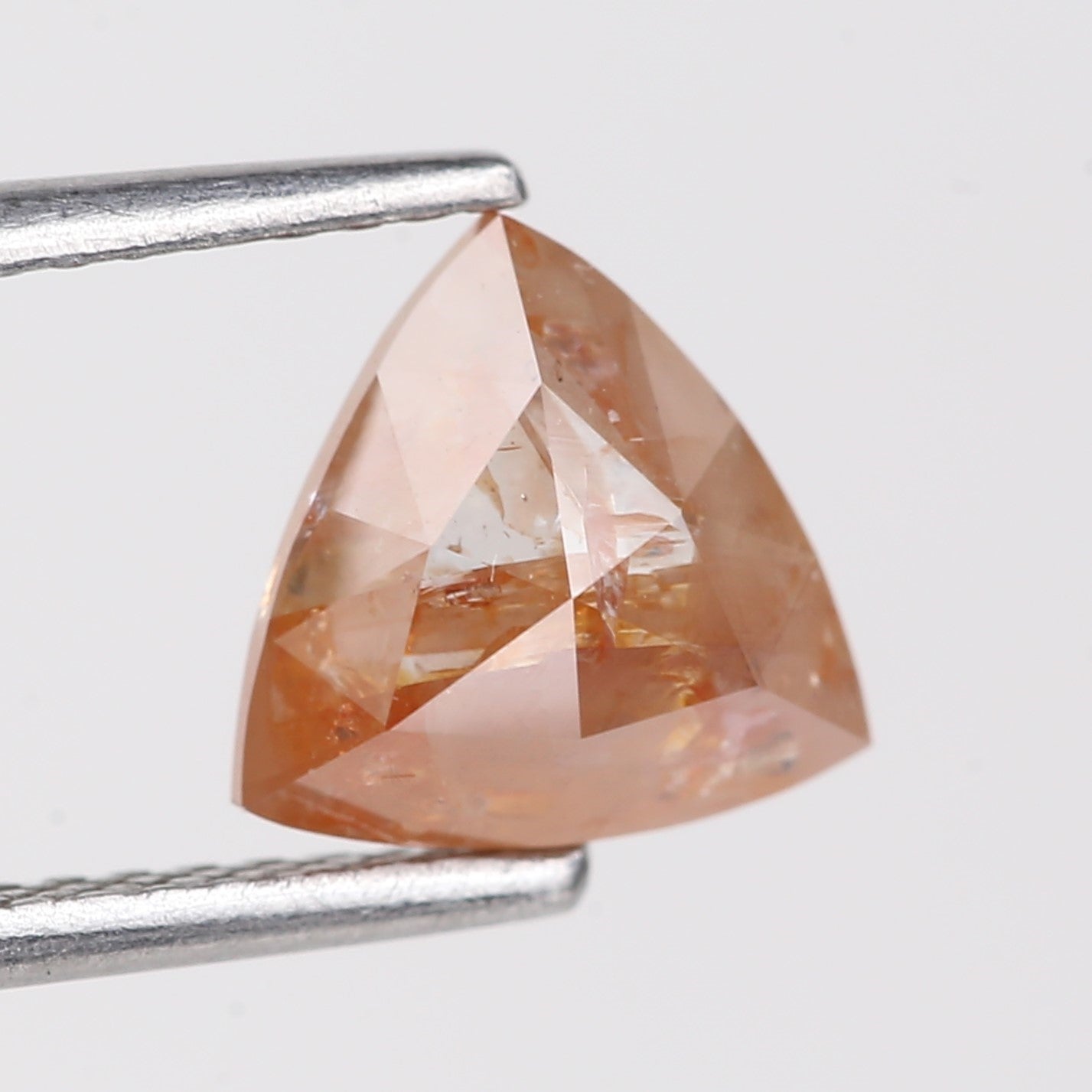 1.80 Carat Natural Orange Trillion Cut Salt And Pepper Diamond 7.50 MM