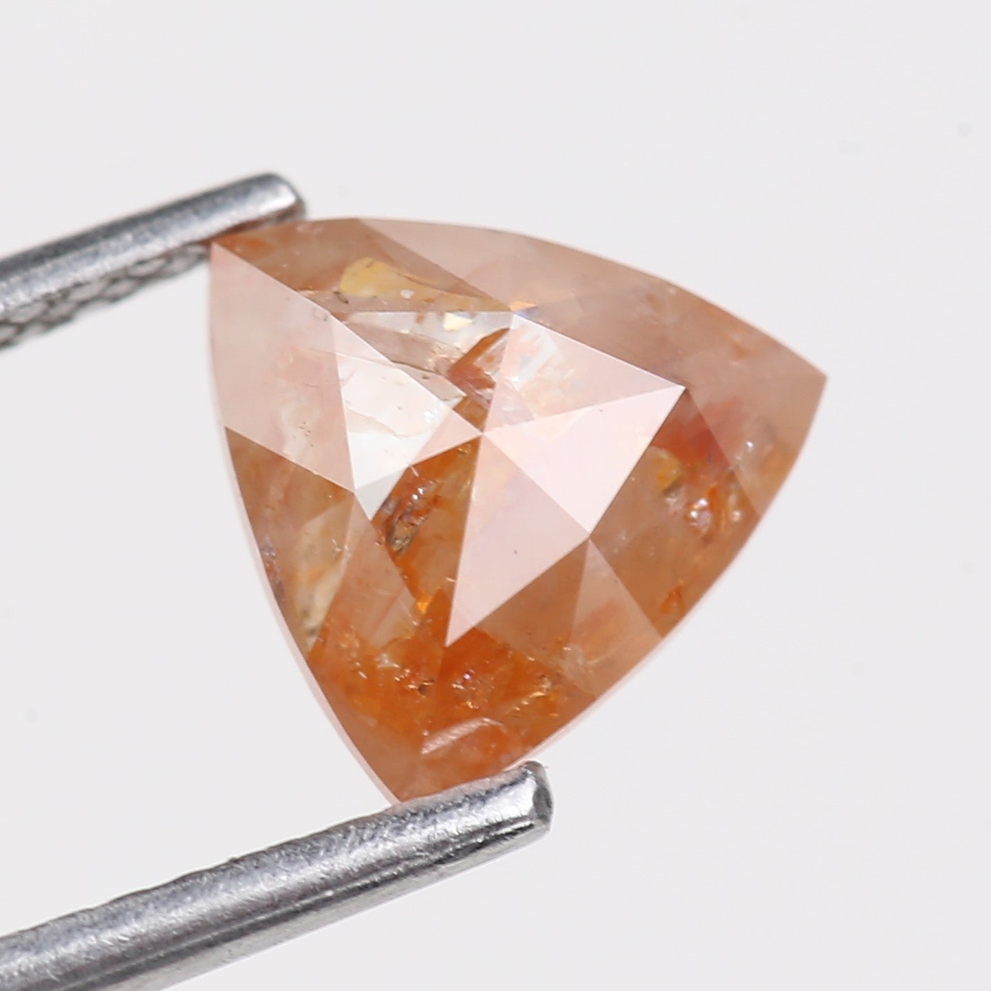1.80 Carat Natural Orange Trillion Cut Salt And Pepper Diamond 7.50 MM